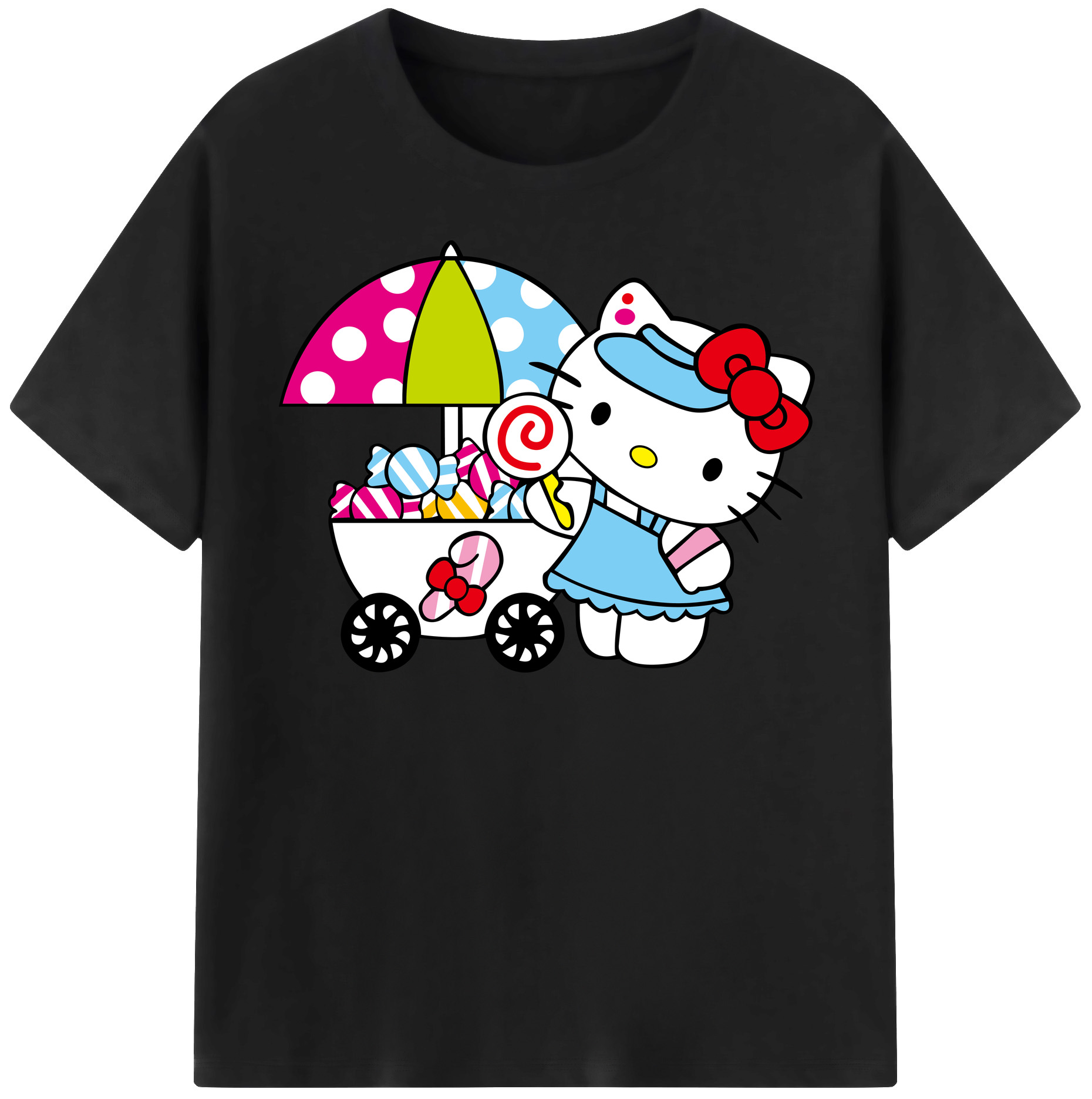 （画像用） Hello Kitty ハローキティ 綿100％半袖Tシャツ（フロントプリント）