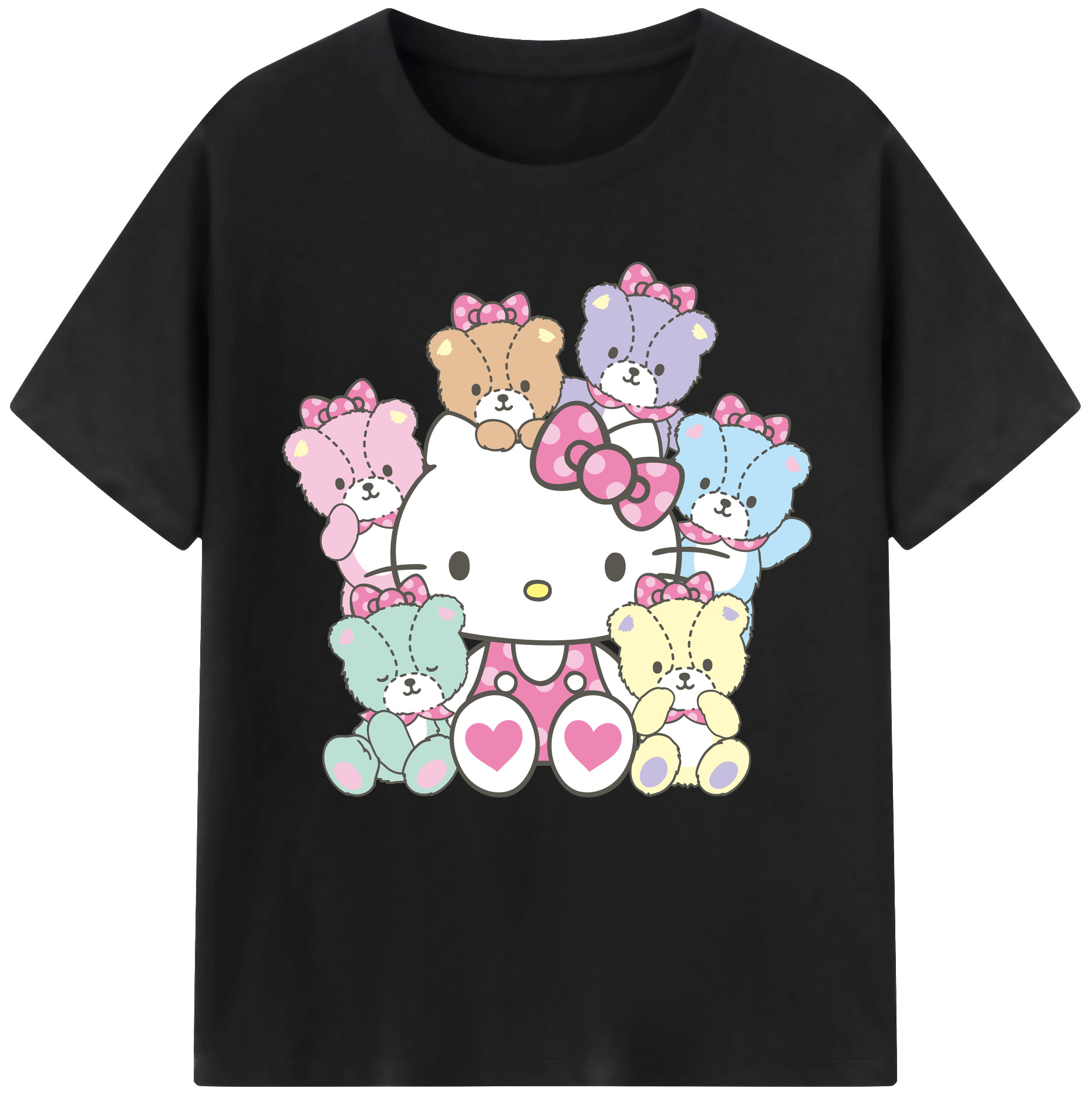 （画像用） Hello Kitty ハローキティ 綿100％半袖Tシャツ（フロントプリント）