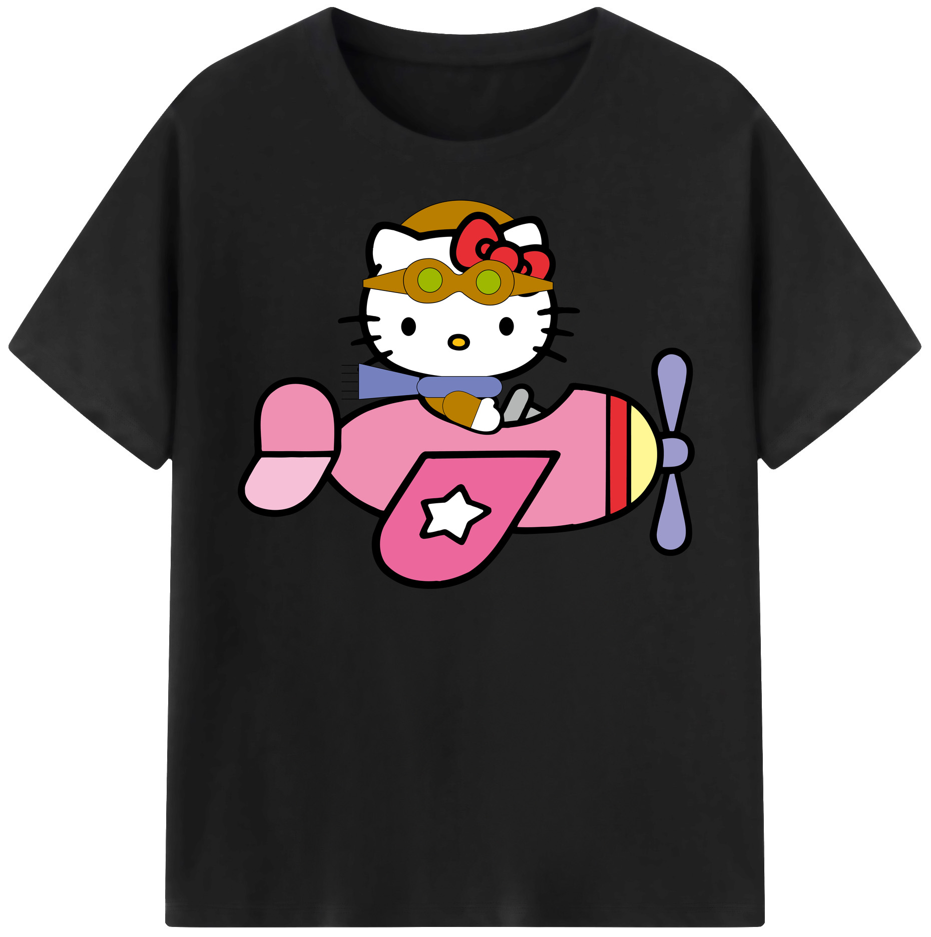 （画像用） Hello Kitty ハローキティ 綿100％半袖Tシャツ（フロントプリント）