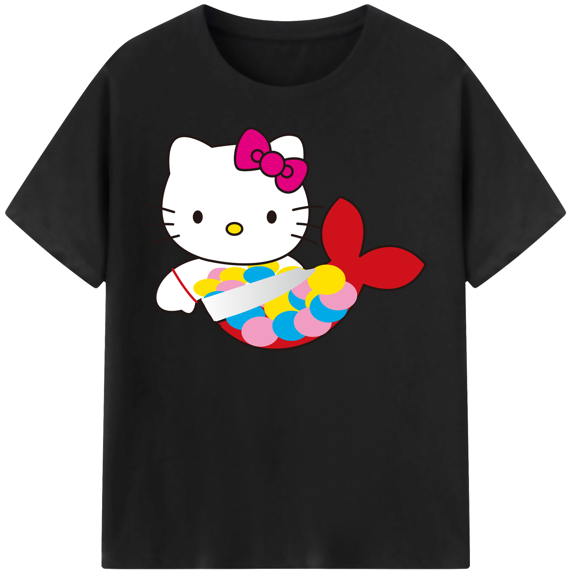 （画像用） Hello Kitty ハローキティ 綿100％半袖Tシャツ（フロントプリント）