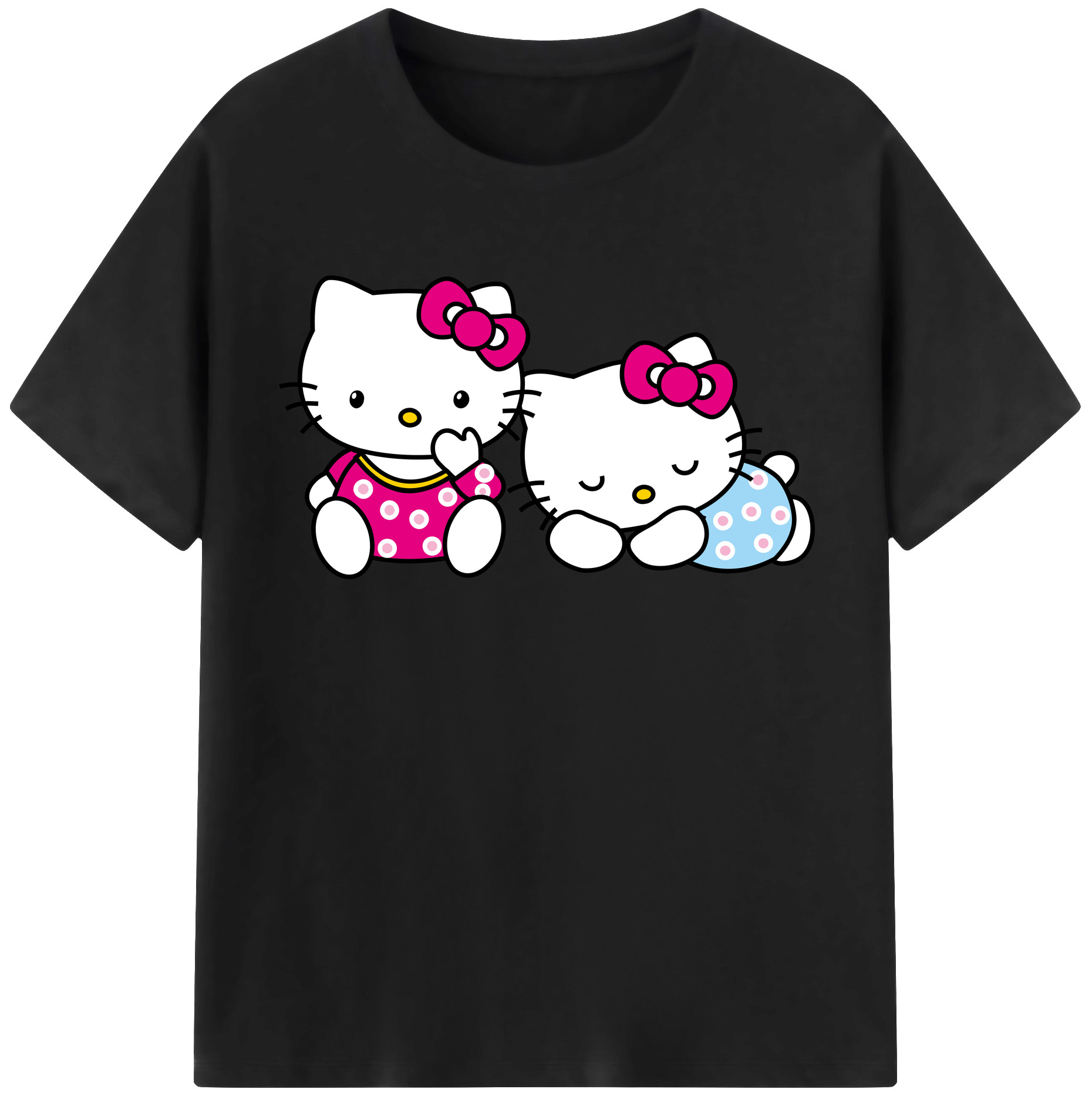 （画像用） Hello Kitty ハローキティ 綿100％半袖Tシャツ（フロントプリント）
