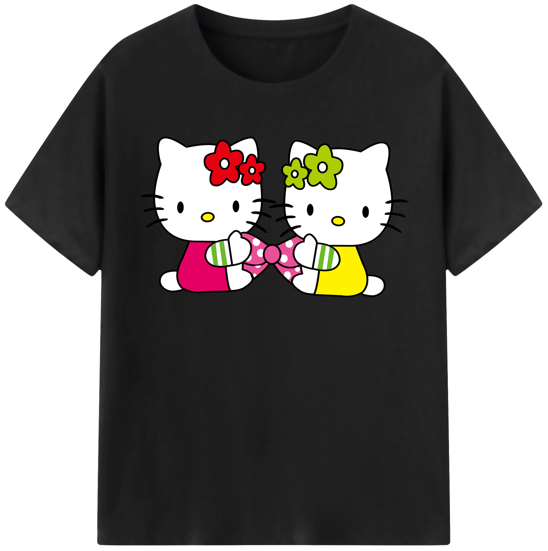 （画像用） Hello Kitty ハローキティ 綿100％半袖Tシャツ（フロントプリント）