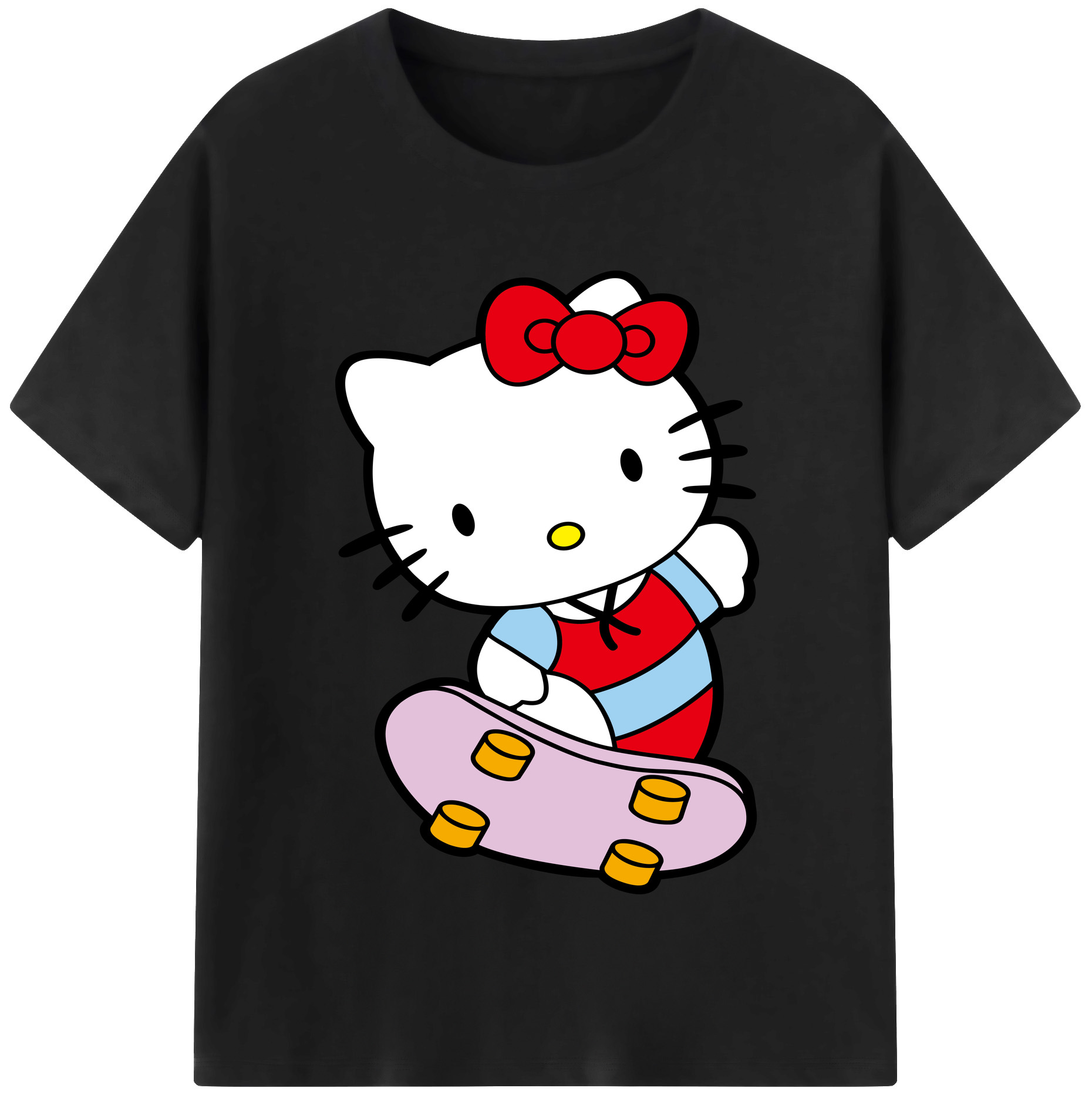 （画像用） Hello Kitty ハローキティ 綿100％半袖Tシャツ（フロントプリント）