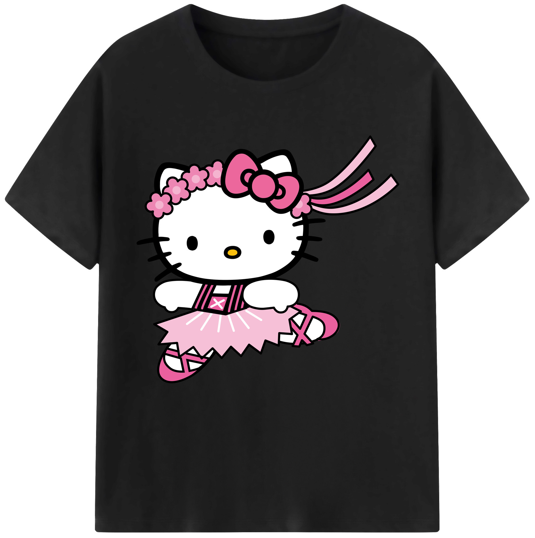 （画像用） Hello Kitty ハローキティ 綿100％半袖Tシャツ（フロントプリント）