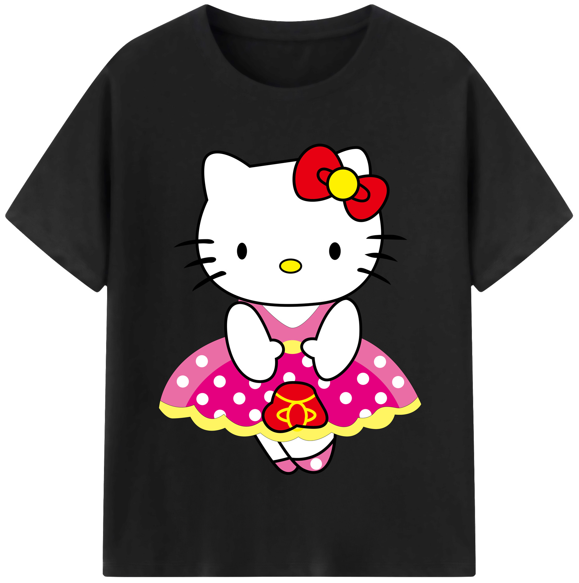 （画像用） Hello Kitty ハローキティ 綿100％半袖Tシャツ（フロントプリント）