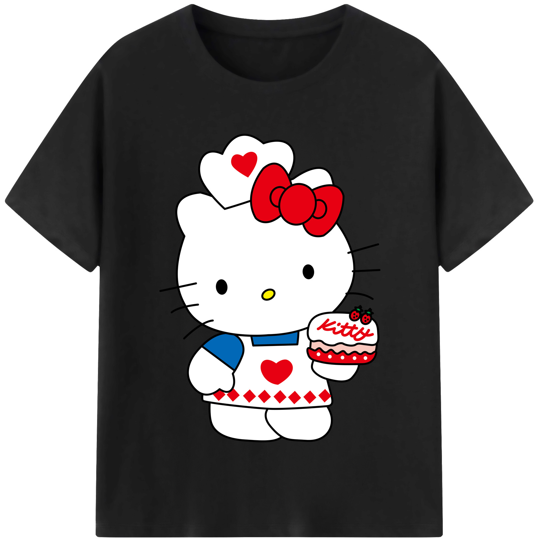 （画像用） Hello Kitty ハローキティ 綿100％半袖Tシャツ（フロントプリント）