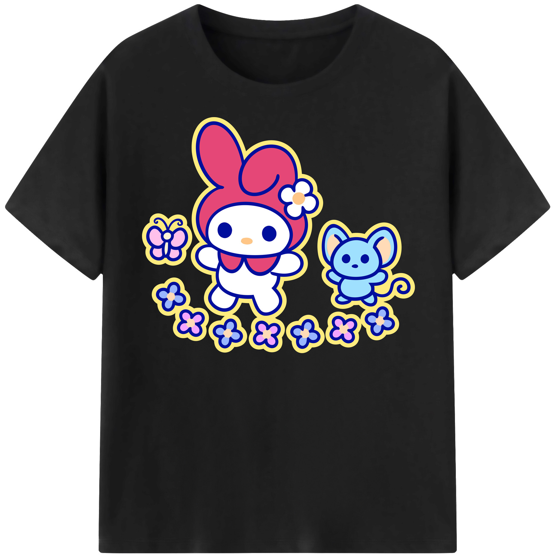 （画像用） Hello Kitty ハローキティ 綿100％半袖Tシャツ（フロントプリント）