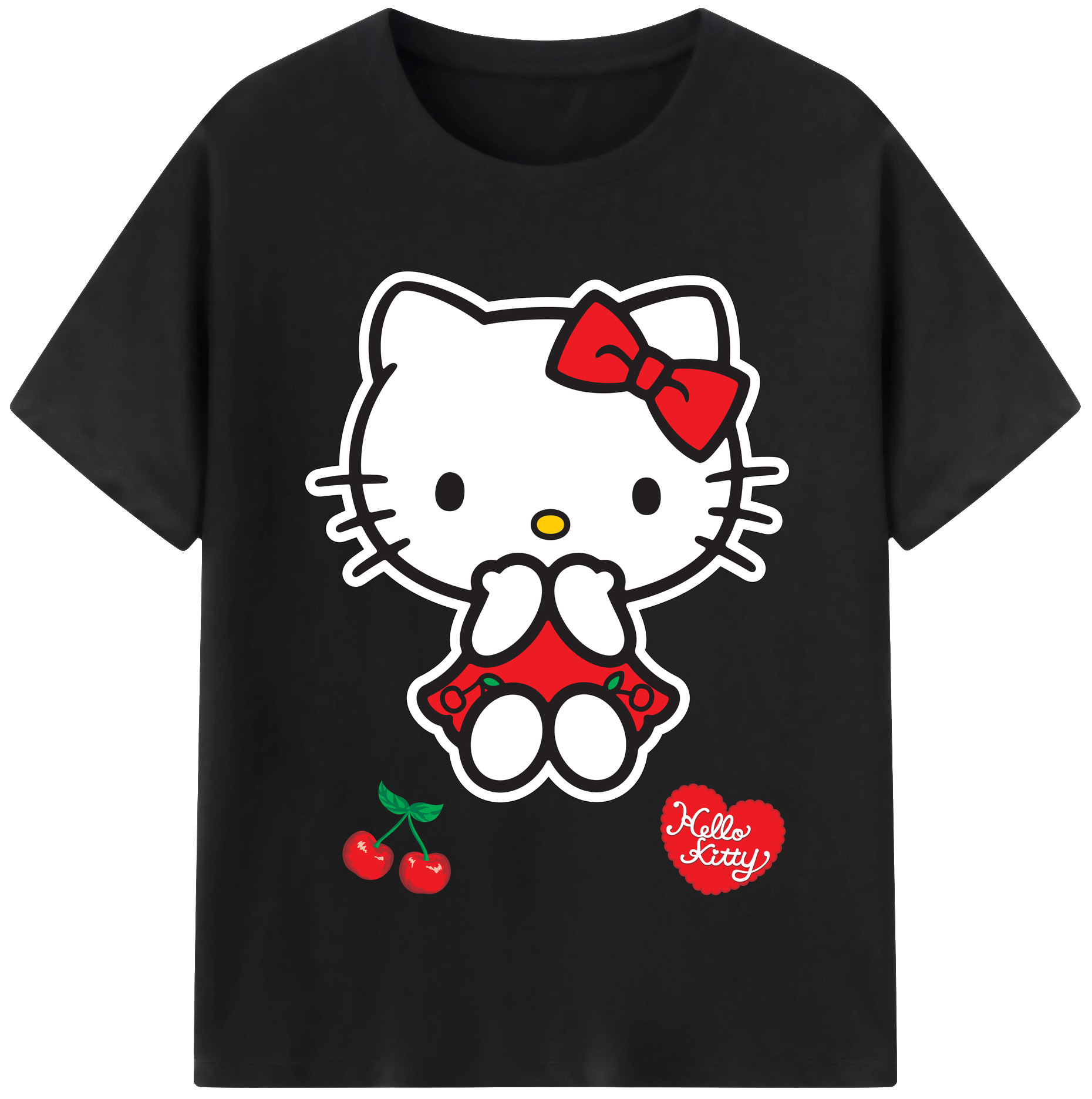 （画像用） Hello Kitty ハローキティ 綿100％半袖Tシャツ（フロントプリント）
