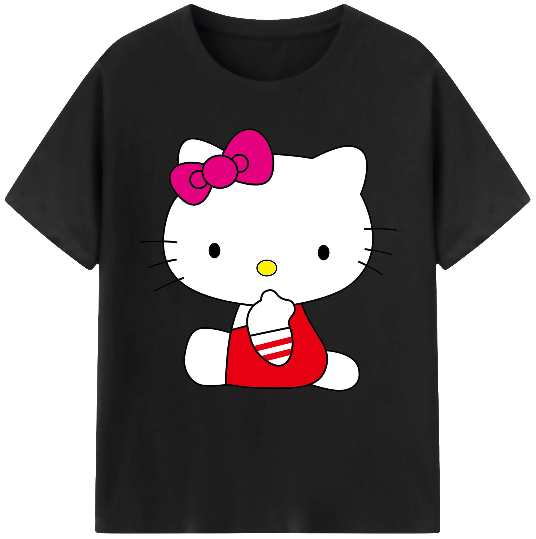 （画像用） Hello Kitty ハローキティ 綿100％半袖Tシャツ（フロントプリント）