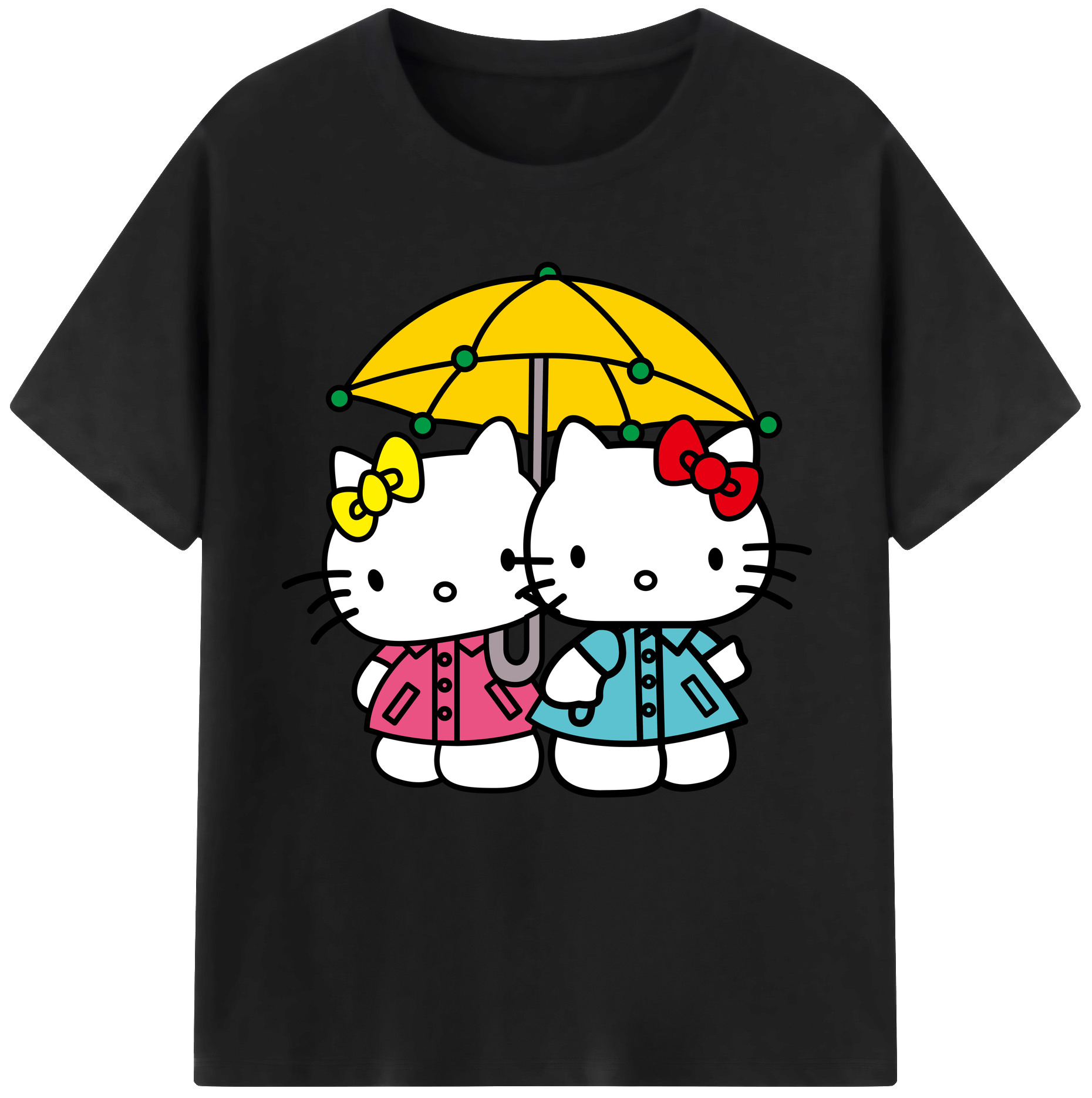 （画像用） Hello Kitty ハローキティ 綿100％半袖Tシャツ（フロントプリント）