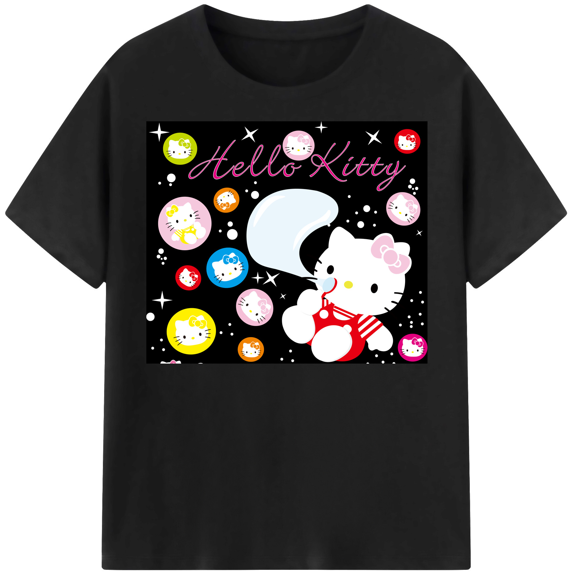（画像用） Hello Kitty ハローキティ 綿100％半袖Tシャツ（フロントプリント）