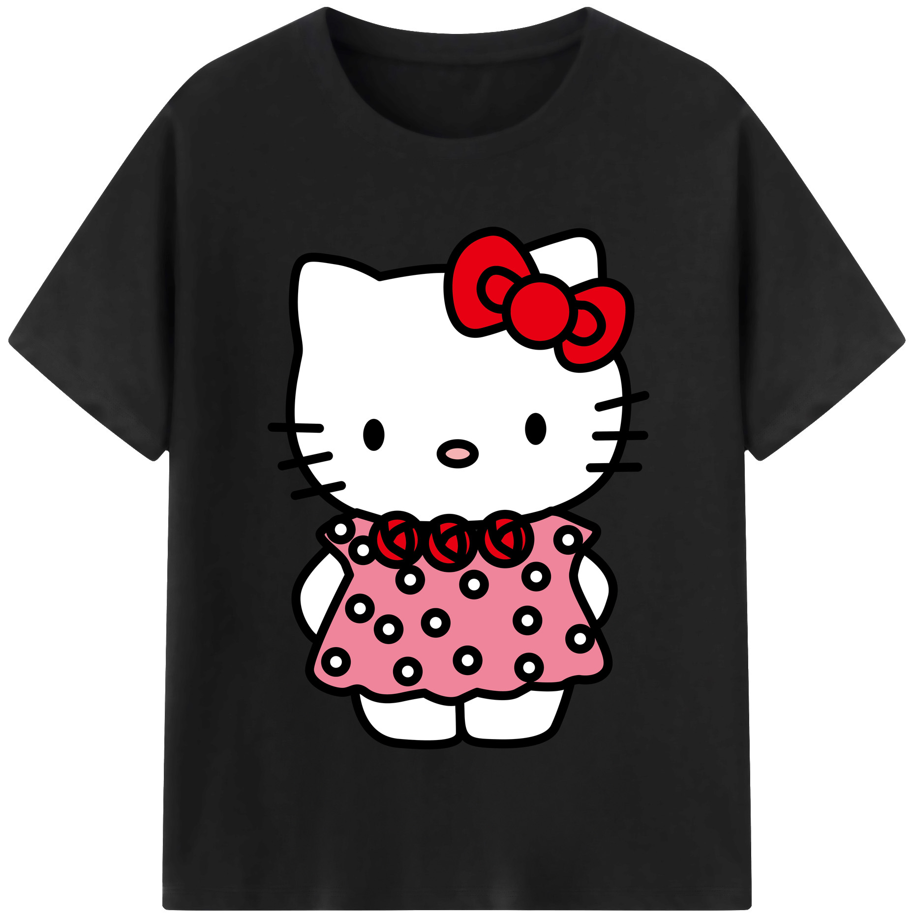 （画像用） Hello Kitty ハローキティ 綿100％半袖Tシャツ（フロントプリント）