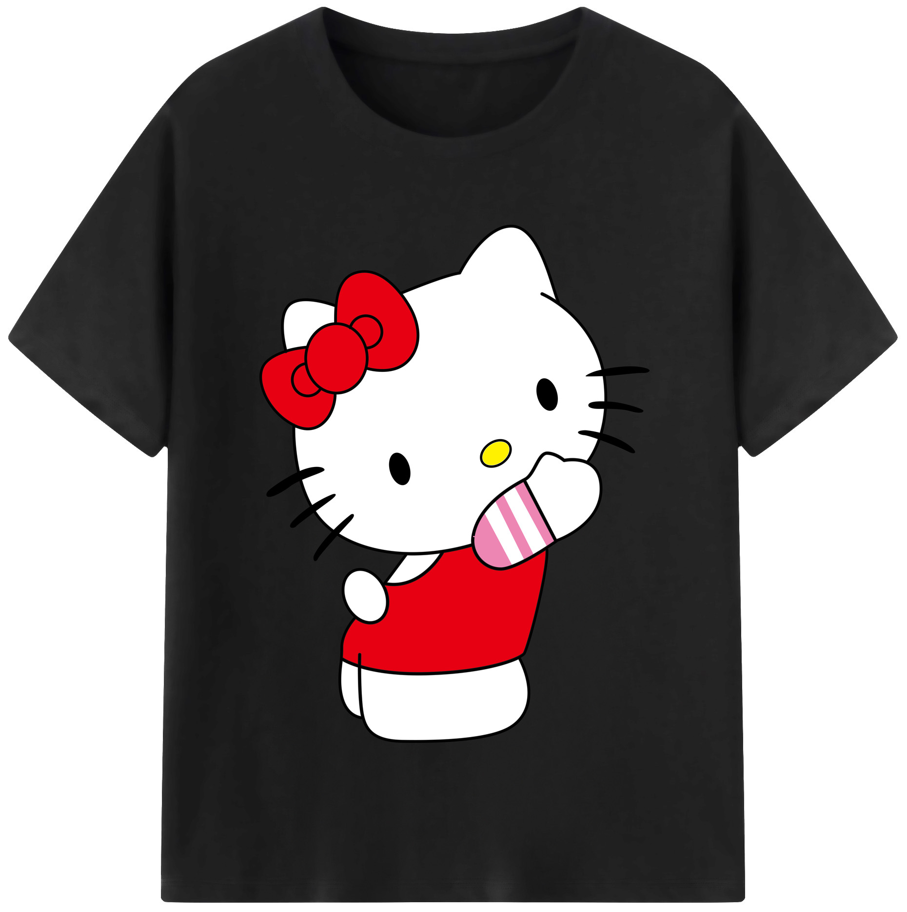（画像用） Hello Kitty ハローキティ 綿100％半袖Tシャツ（フロントプリント）