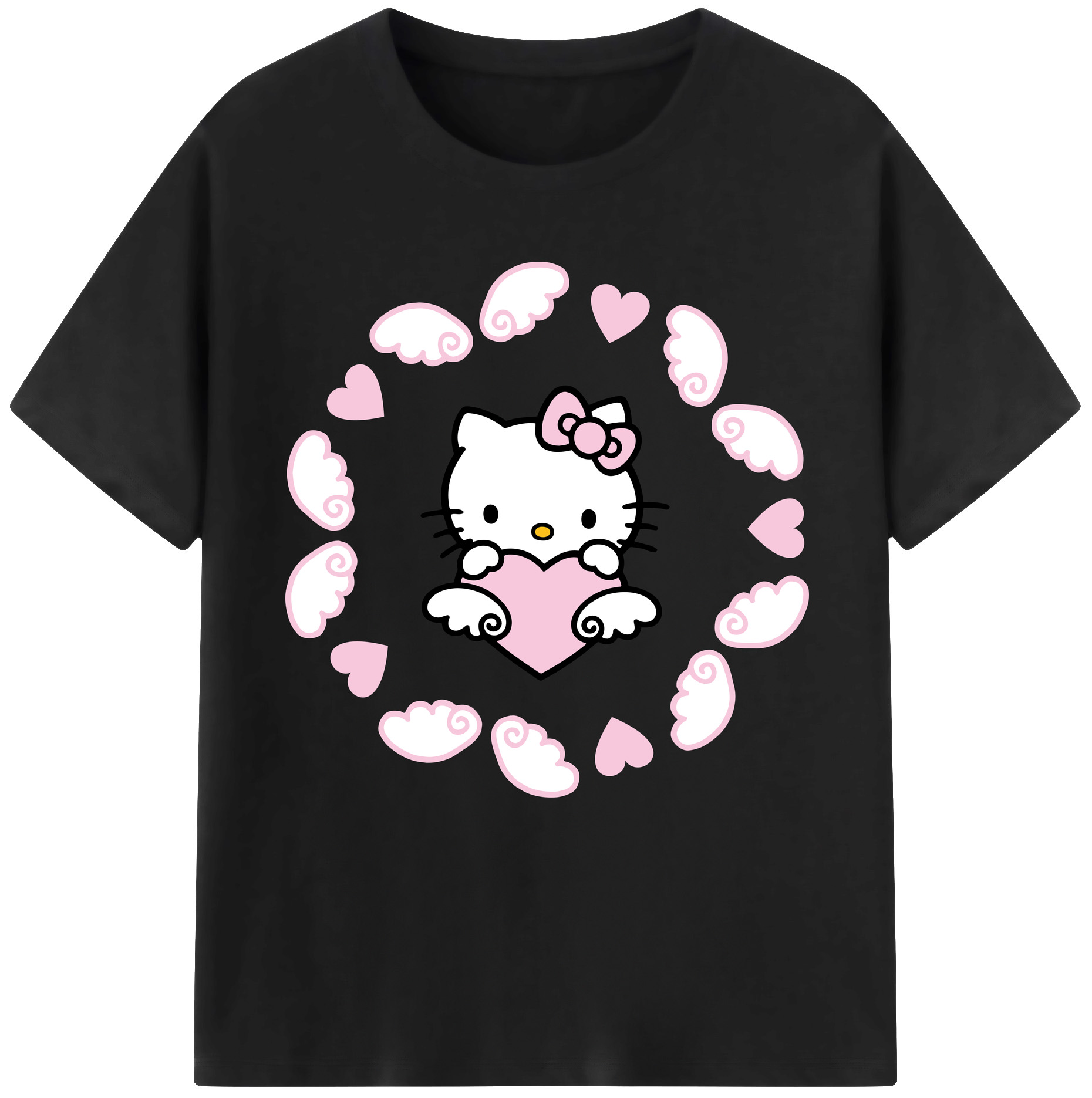 （画像用） Hello Kitty ハローキティ 綿100％半袖Tシャツ（フロントプリント）