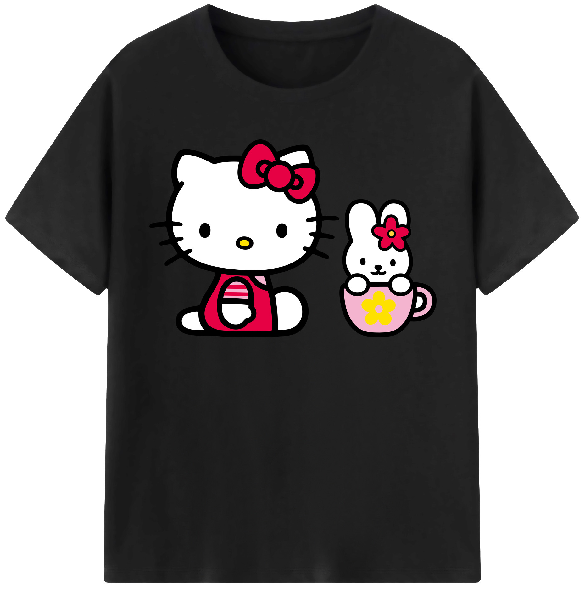 （画像用） Hello Kitty ハローキティ 綿100％半袖Tシャツ（フロントプリント）