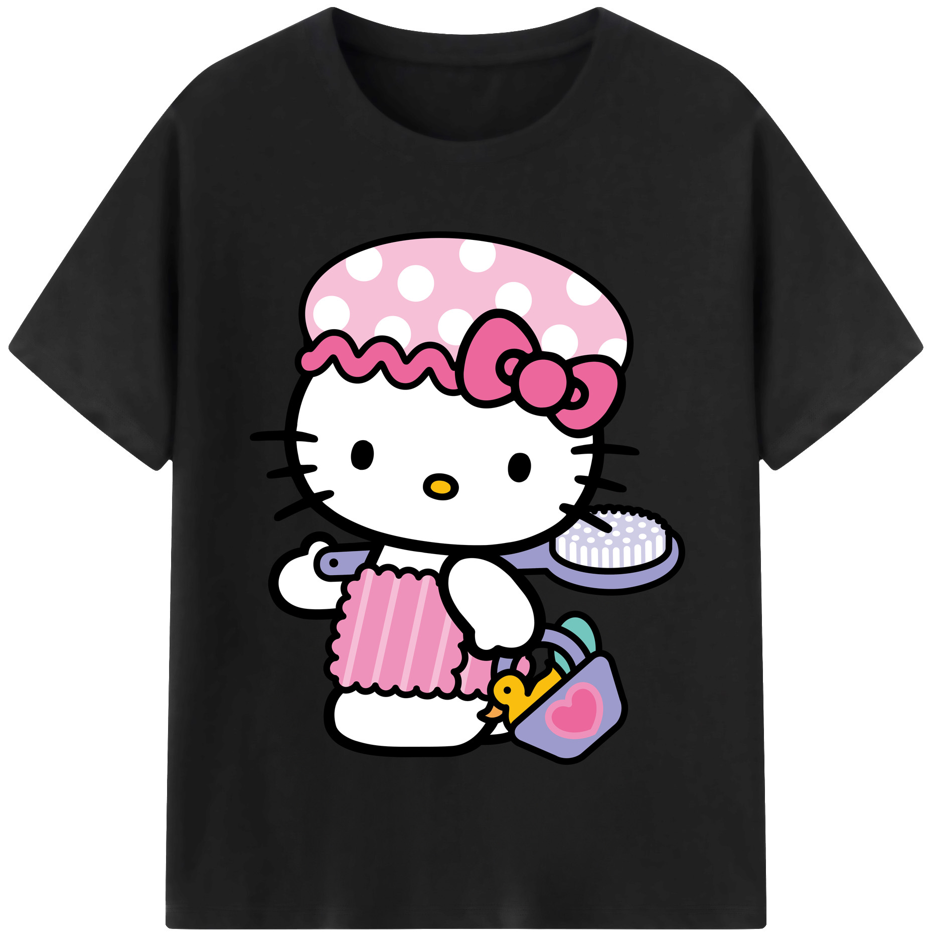 （画像用） Hello Kitty ハローキティ 綿100％半袖Tシャツ（フロントプリント）