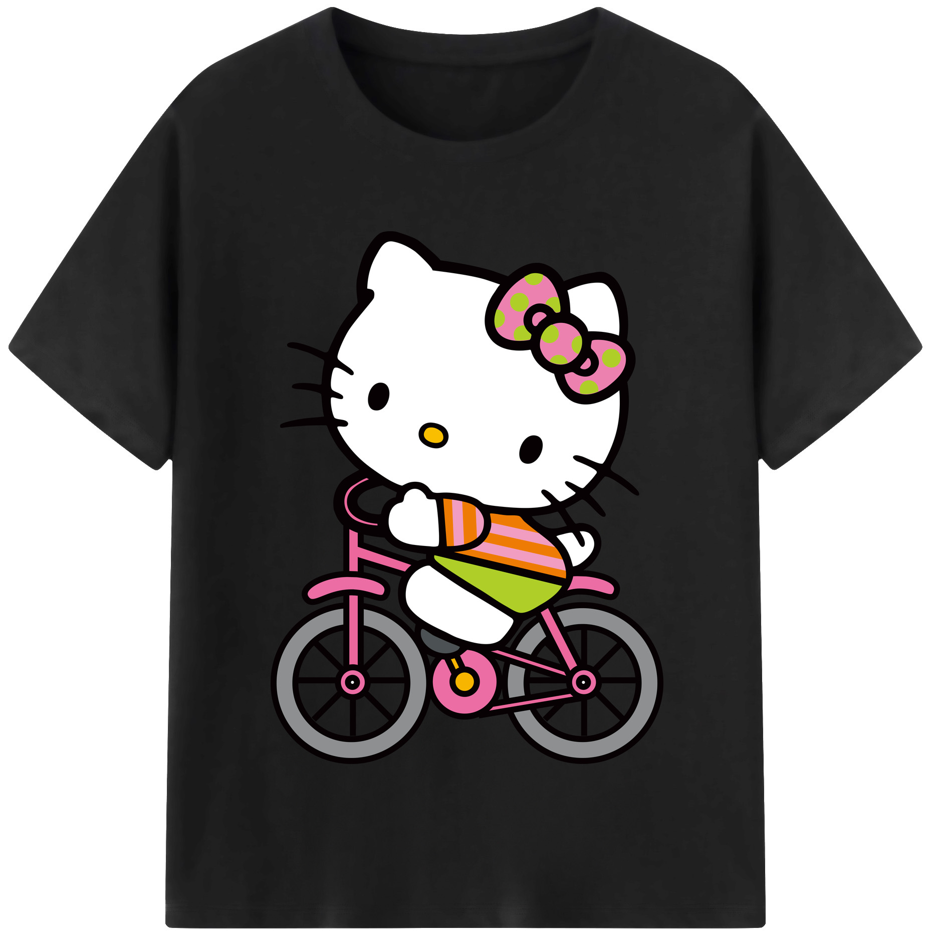 （画像用） Hello Kitty ハローキティ 綿100％半袖Tシャツ（フロントプリント）