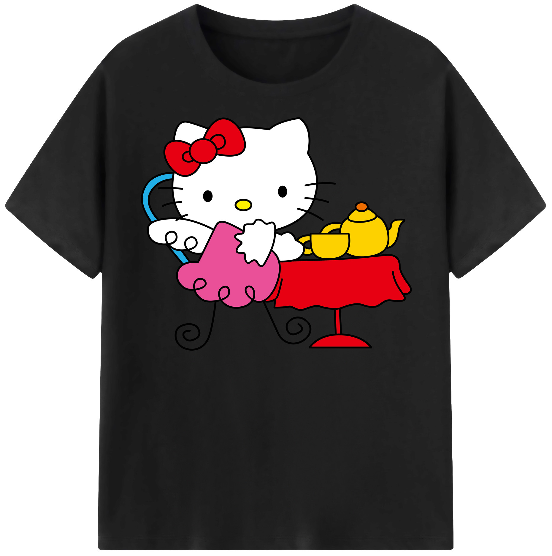 （画像用） Hello Kitty ハローキティ 綿100％半袖Tシャツ（フロントプリント）