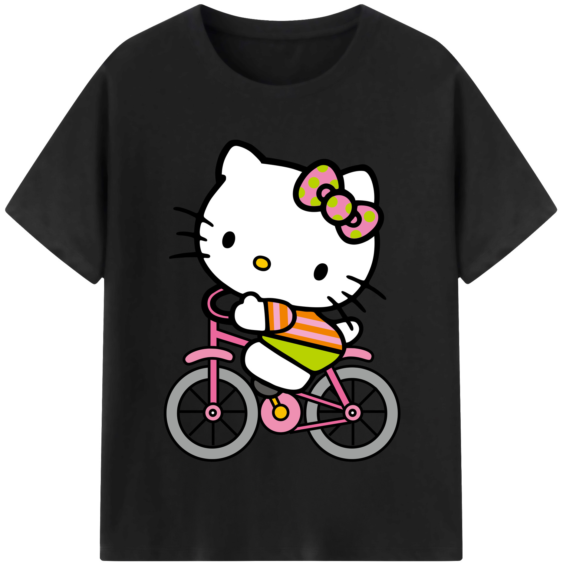 （画像用） Hello Kitty ハローキティ 綿100％半袖Tシャツ（フロントプリント）