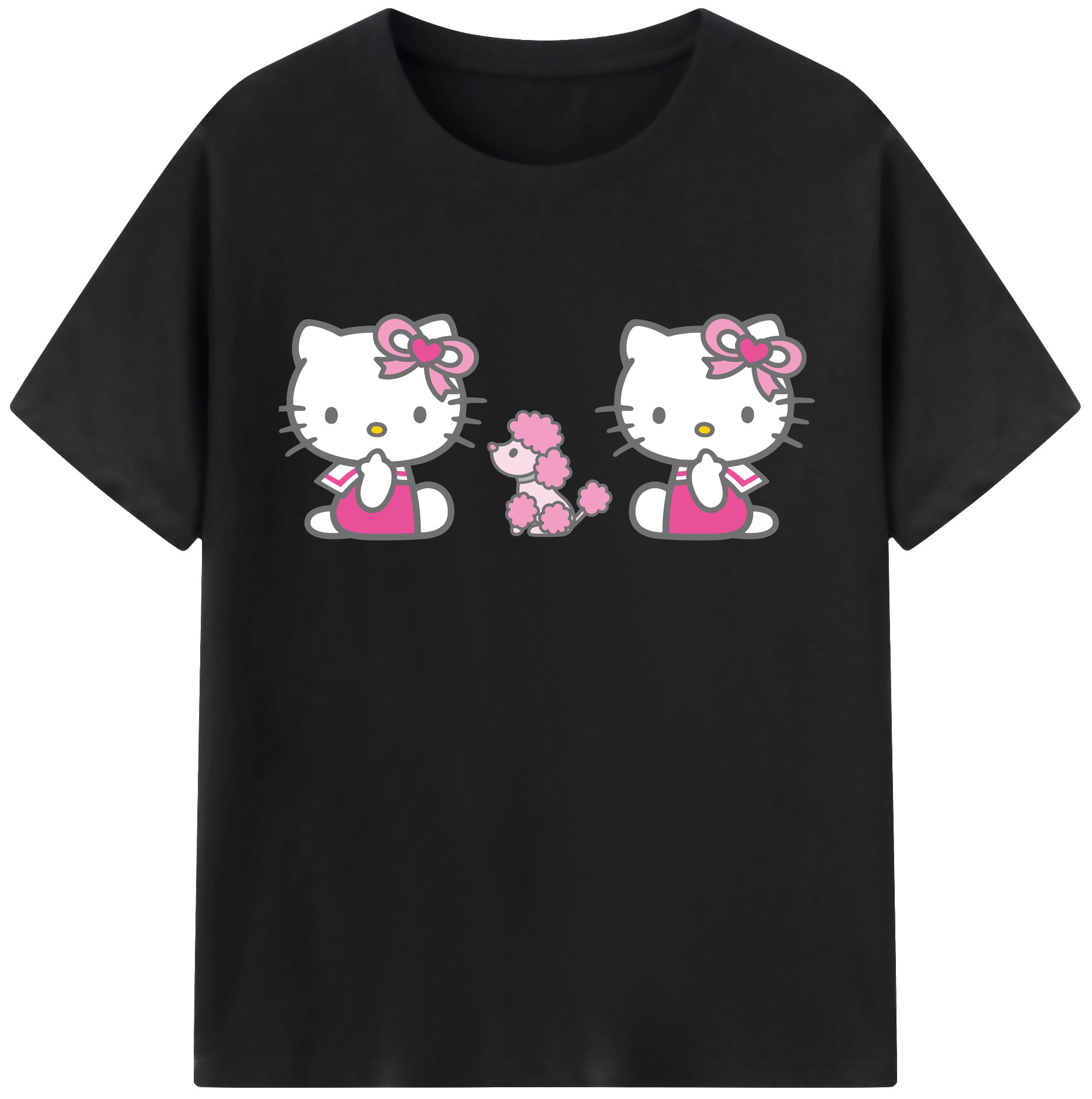 （画像用） Hello Kitty ハローキティ 綿100％半袖Tシャツ（フロントプリント）