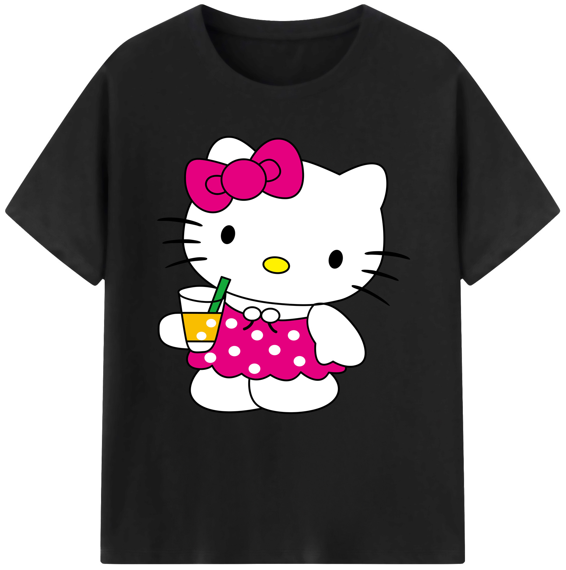 （画像用） Hello Kitty ハローキティ 綿100％半袖Tシャツ（フロントプリント）