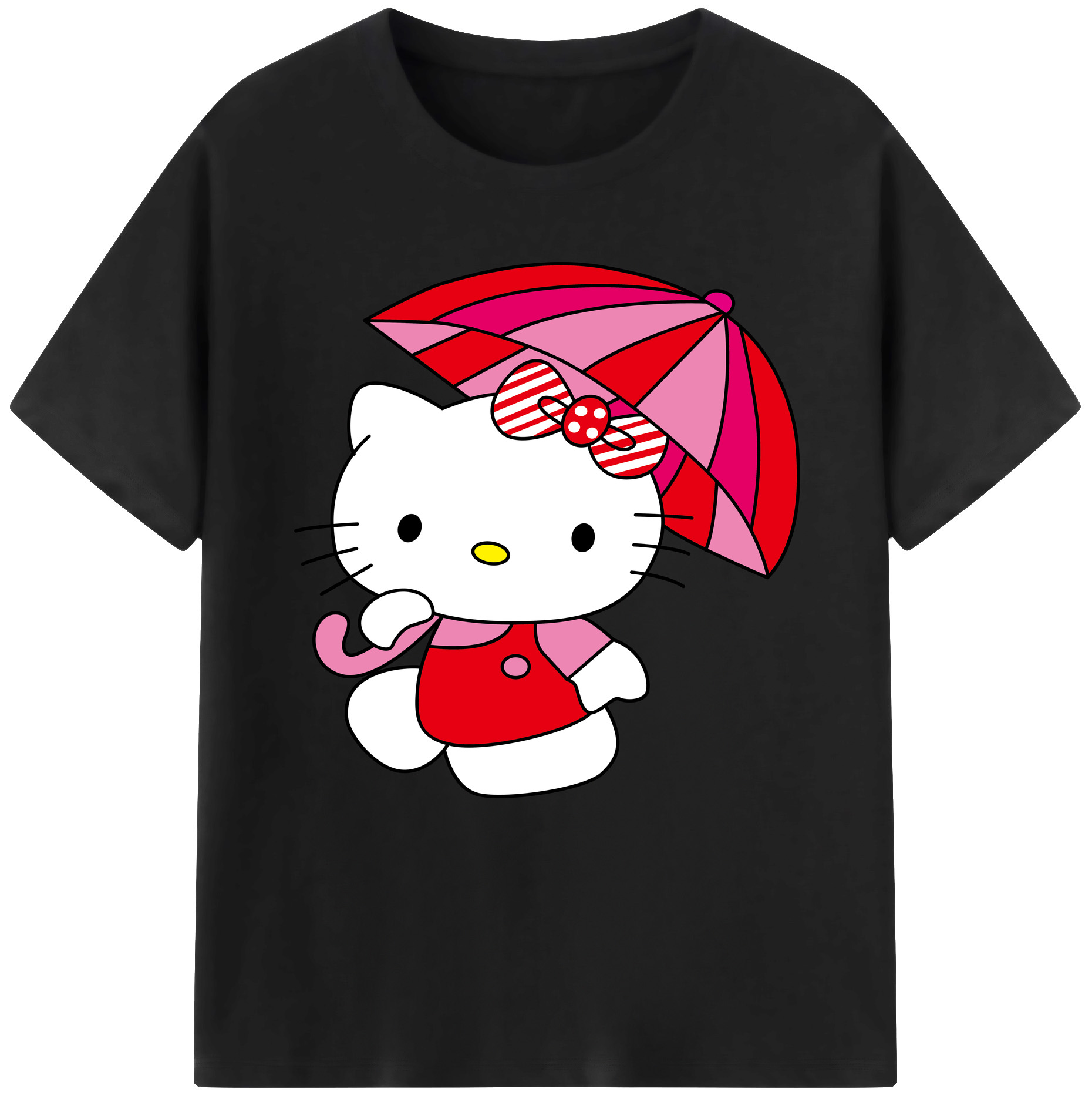 （画像用） Hello Kitty ハローキティ 綿100％半袖Tシャツ（フロントプリント）