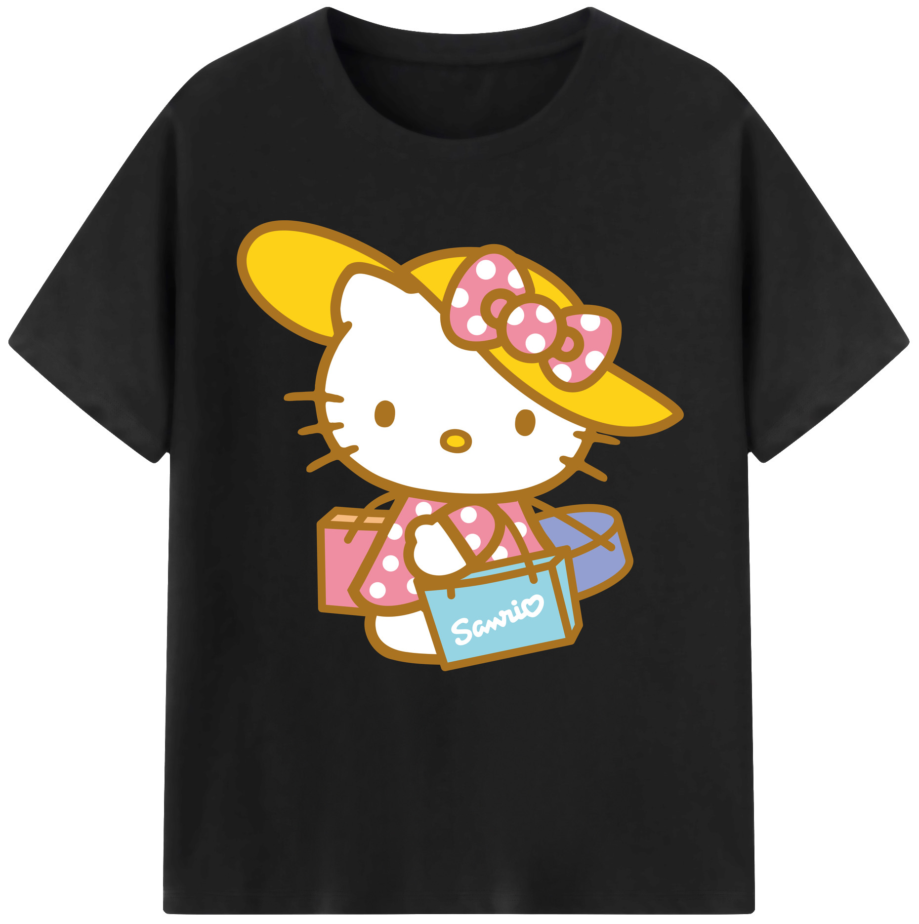 （画像用） Hello Kitty ハローキティ 綿100％半袖Tシャツ（フロントプリント）