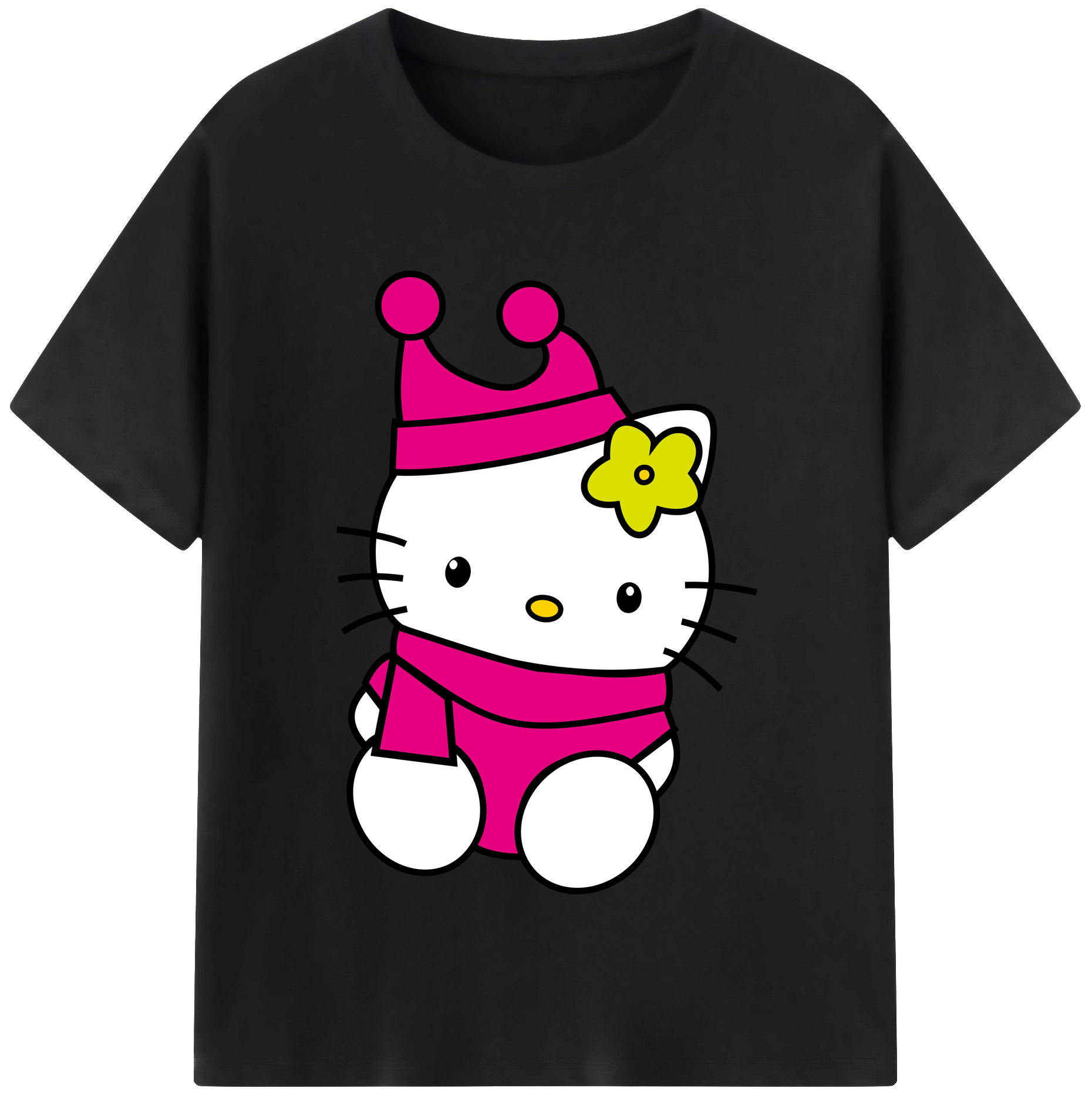 （画像用） Hello Kitty ハローキティ 綿100％半袖Tシャツ（フロントプリント）
