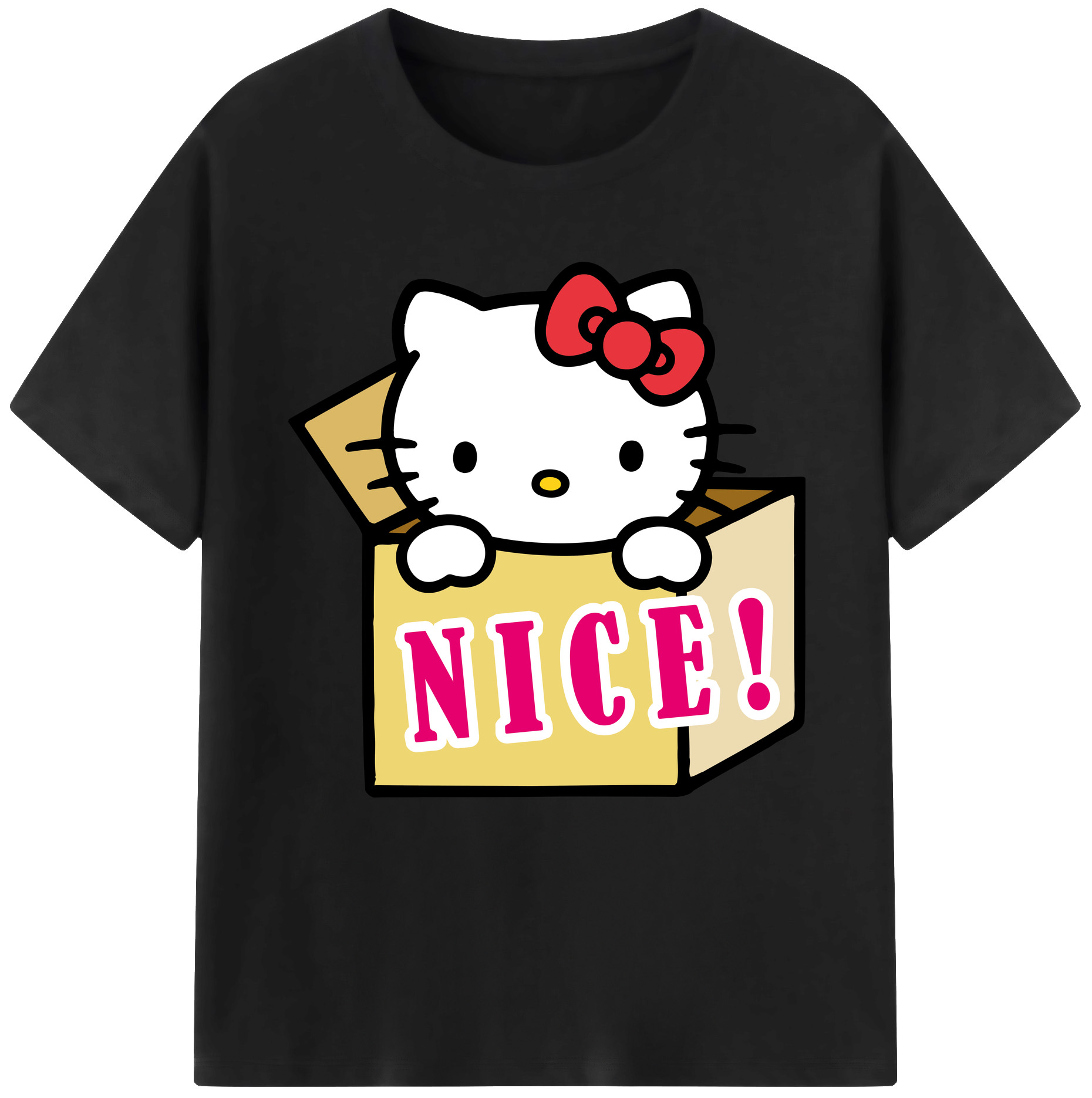 （画像用） Hello Kitty ハローキティ 綿100％半袖Tシャツ（フロントプリント）