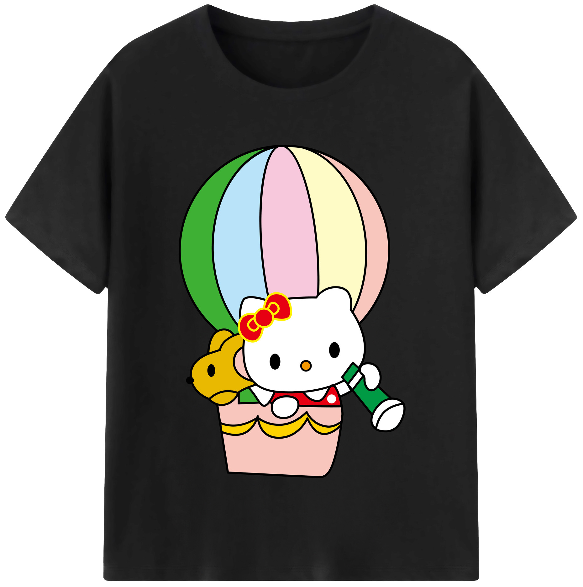 （画像用） Hello Kitty ハローキティ 綿100％半袖Tシャツ（フロントプリント）