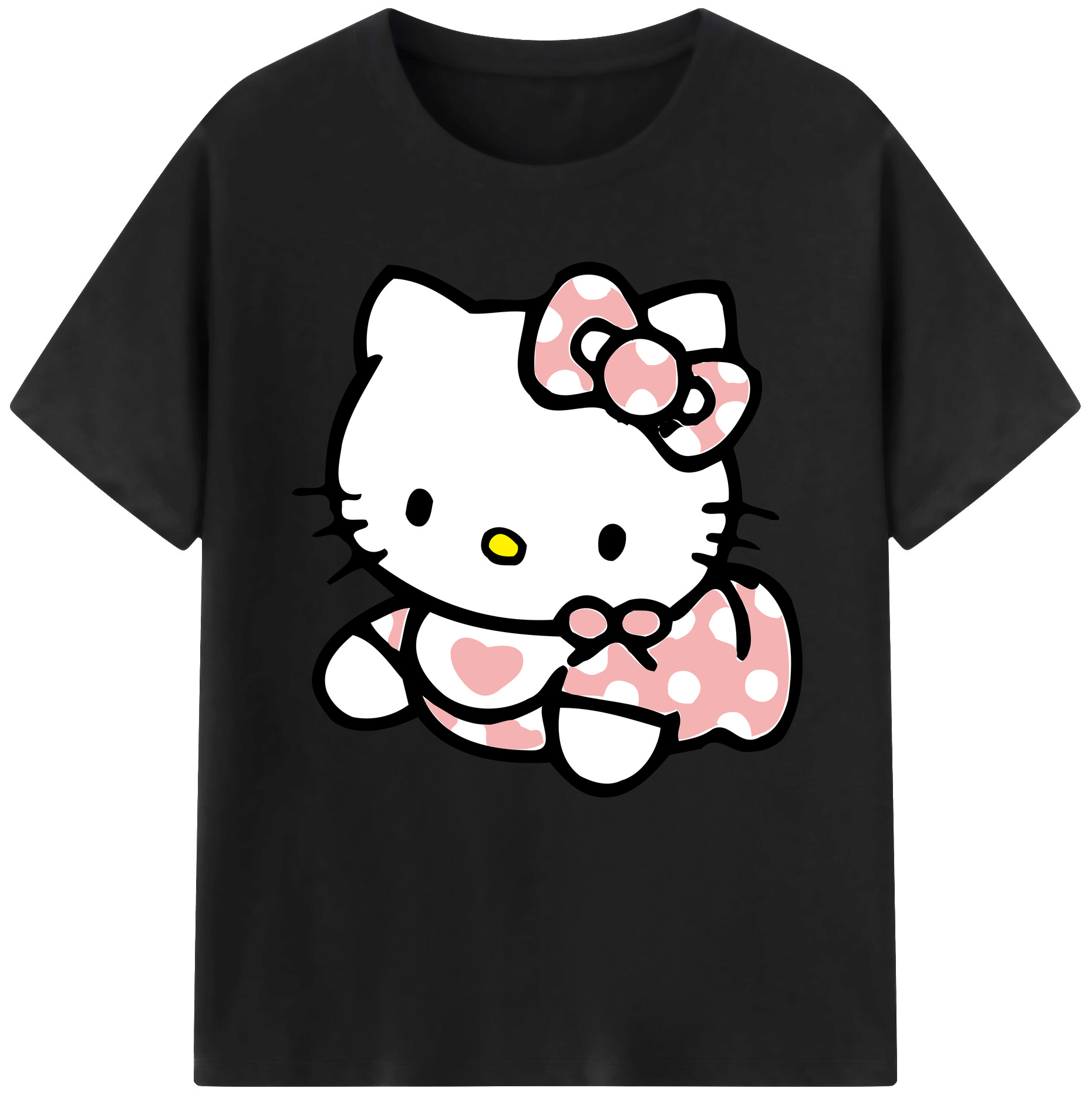 （画像用） Hello Kitty ハローキティ 綿100％半袖Tシャツ（フロントプリント）