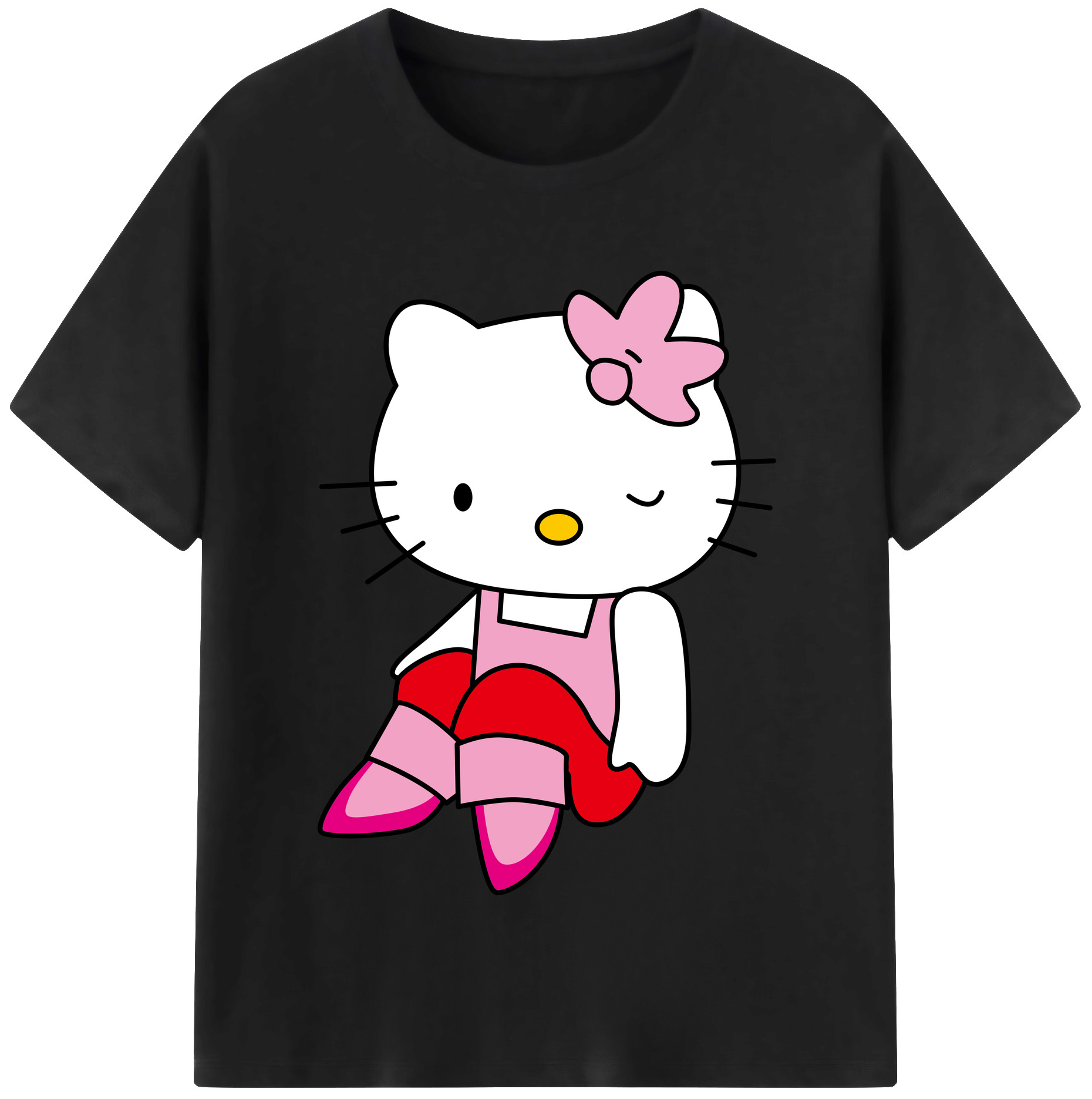 （画像用） Hello Kitty ハローキティ 綿100％半袖Tシャツ（フロントプリント）