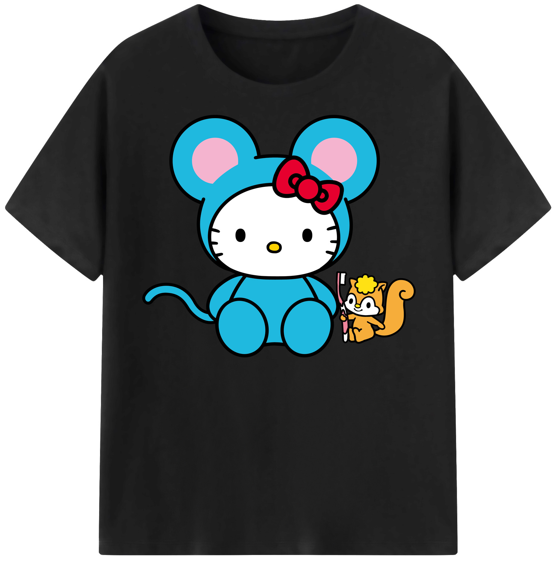 （画像用） Hello Kitty ハローキティ 綿100％半袖Tシャツ（フロントプリント）