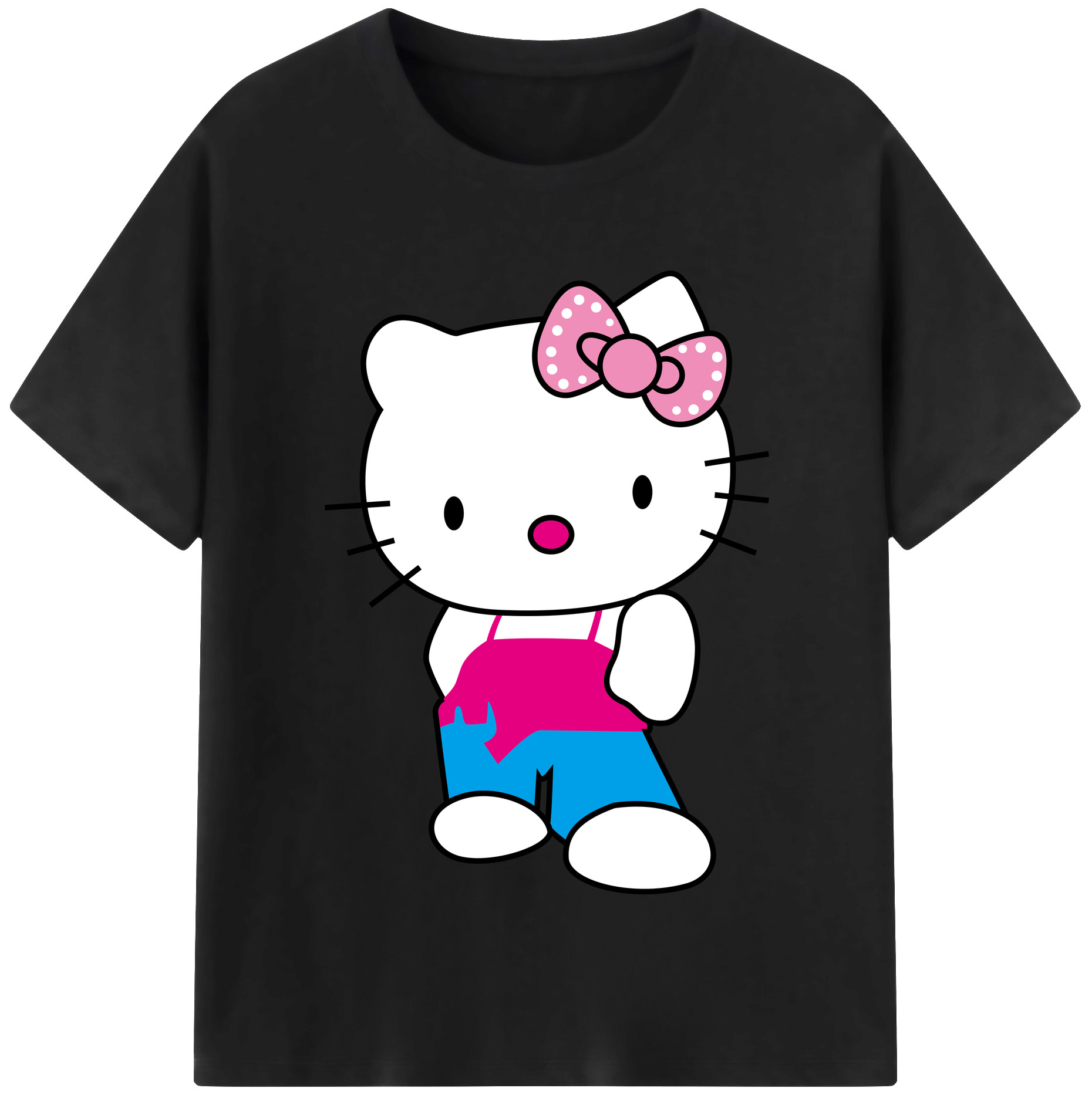 （画像用） Hello Kitty ハローキティ 綿100％半袖Tシャツ（フロントプリント）