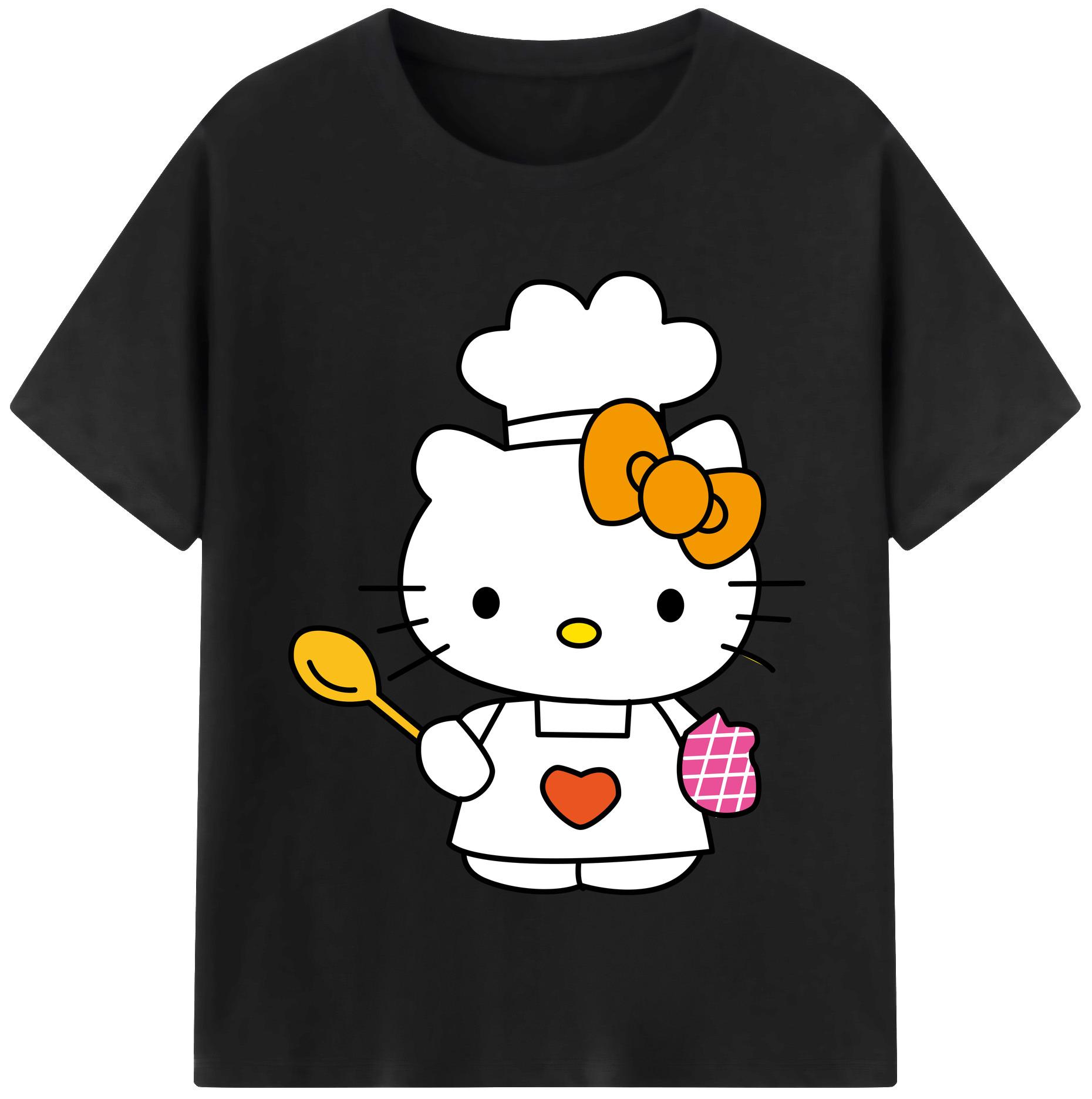 （画像用） Hello Kitty ハローキティ 綿100％半袖Tシャツ（フロントプリント）