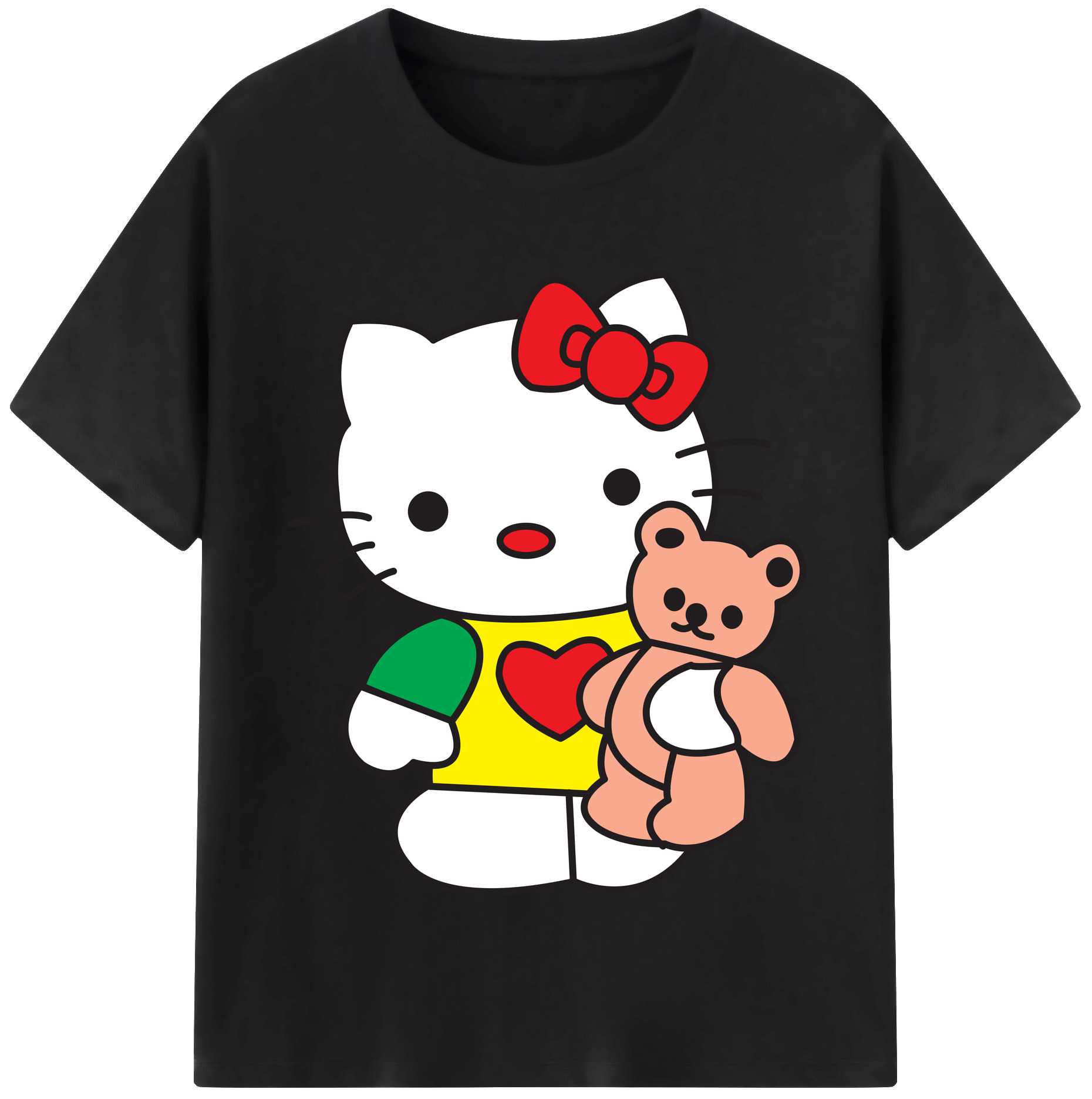 （画像用） Hello Kitty ハローキティ 綿100％半袖Tシャツ（フロントプリント）