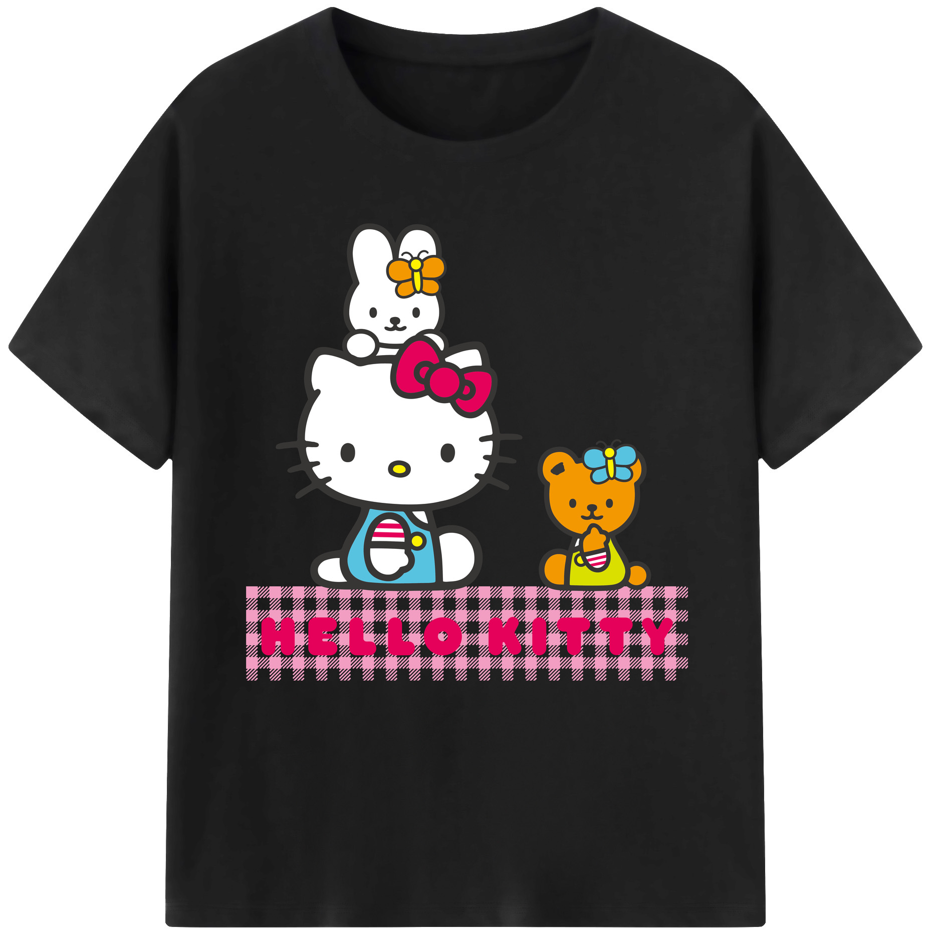 （画像用） Hello Kitty ハローキティ 綿100％半袖Tシャツ（フロントプリント）