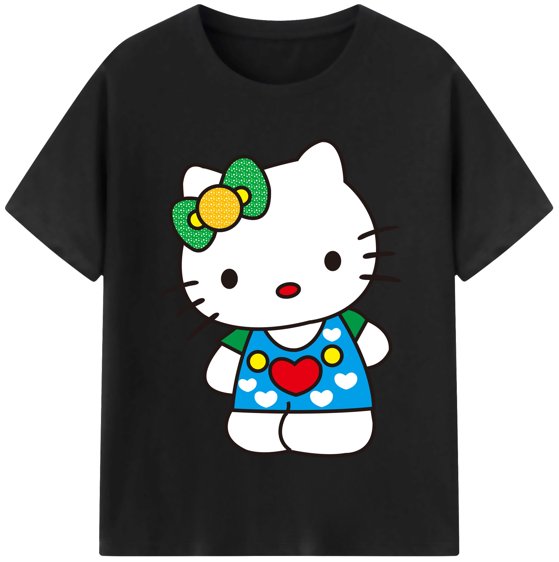 （画像用） Hello Kitty ハローキティ 綿100％半袖Tシャツ（フロントプリント）