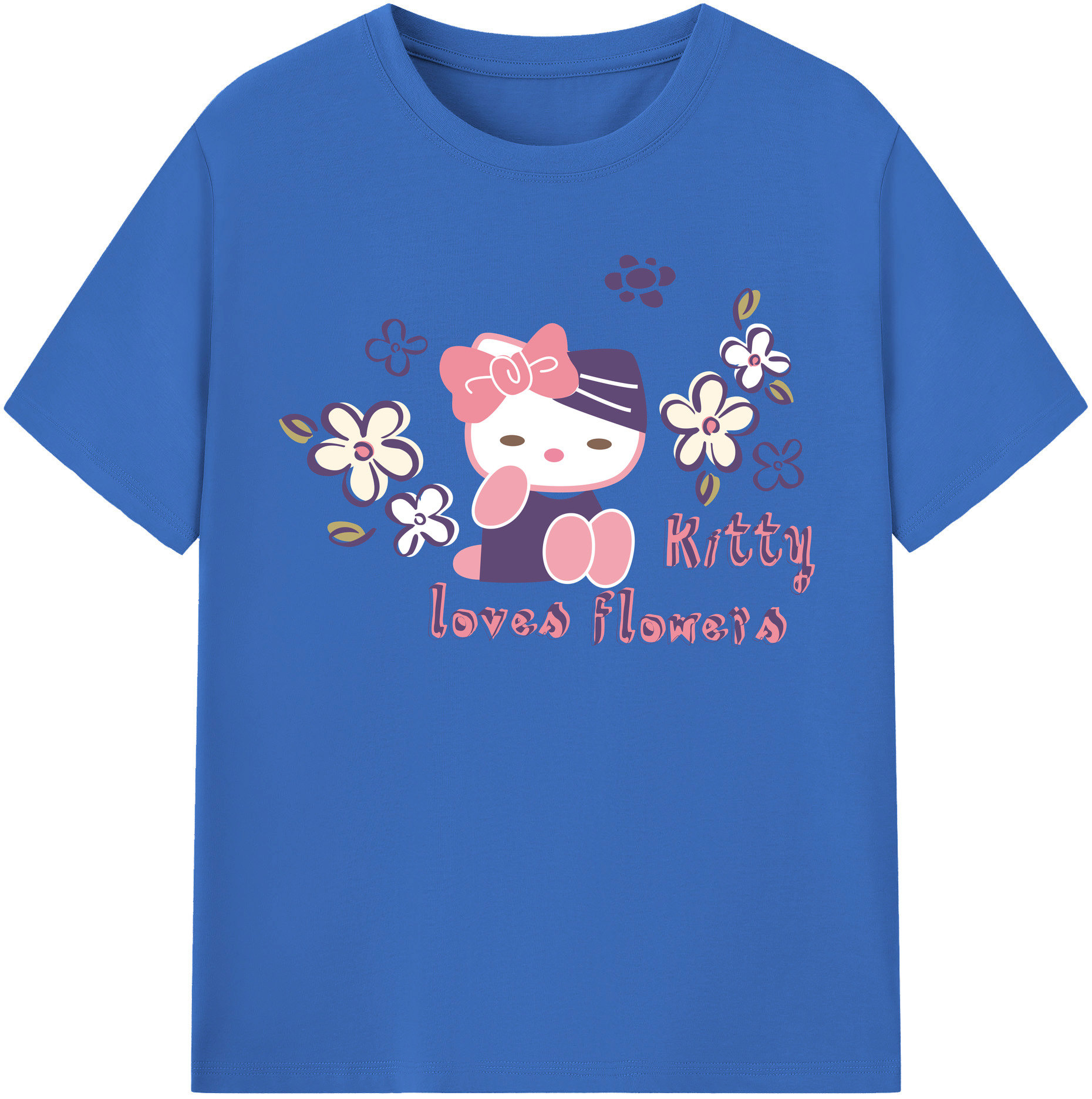 （画像用） Hello Kitty ハローキティ 綿100％半袖Tシャツ（フロントプリント）