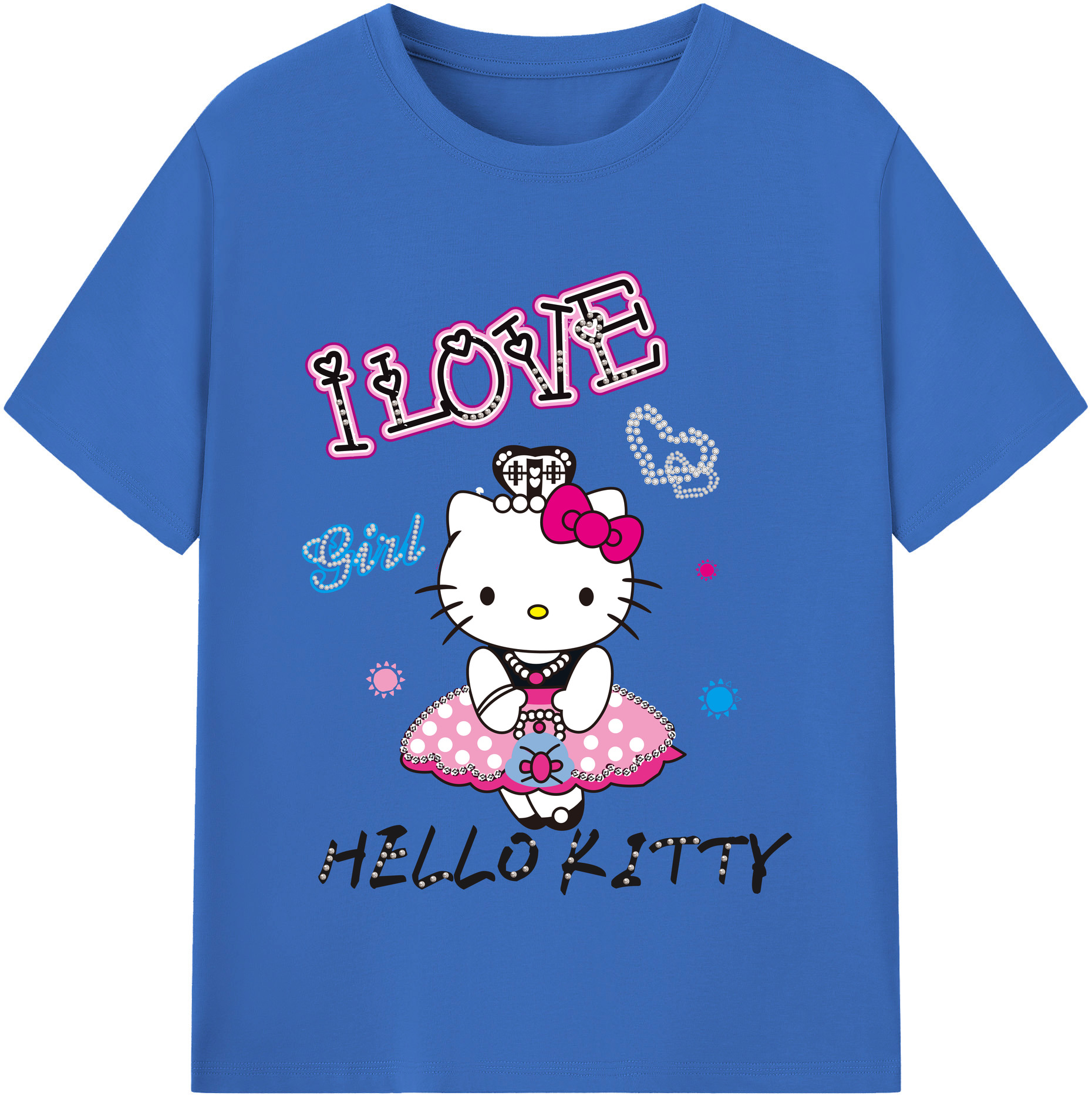 （画像用） Hello Kitty ハローキティ 綿100％半袖Tシャツ（フロントプリント）