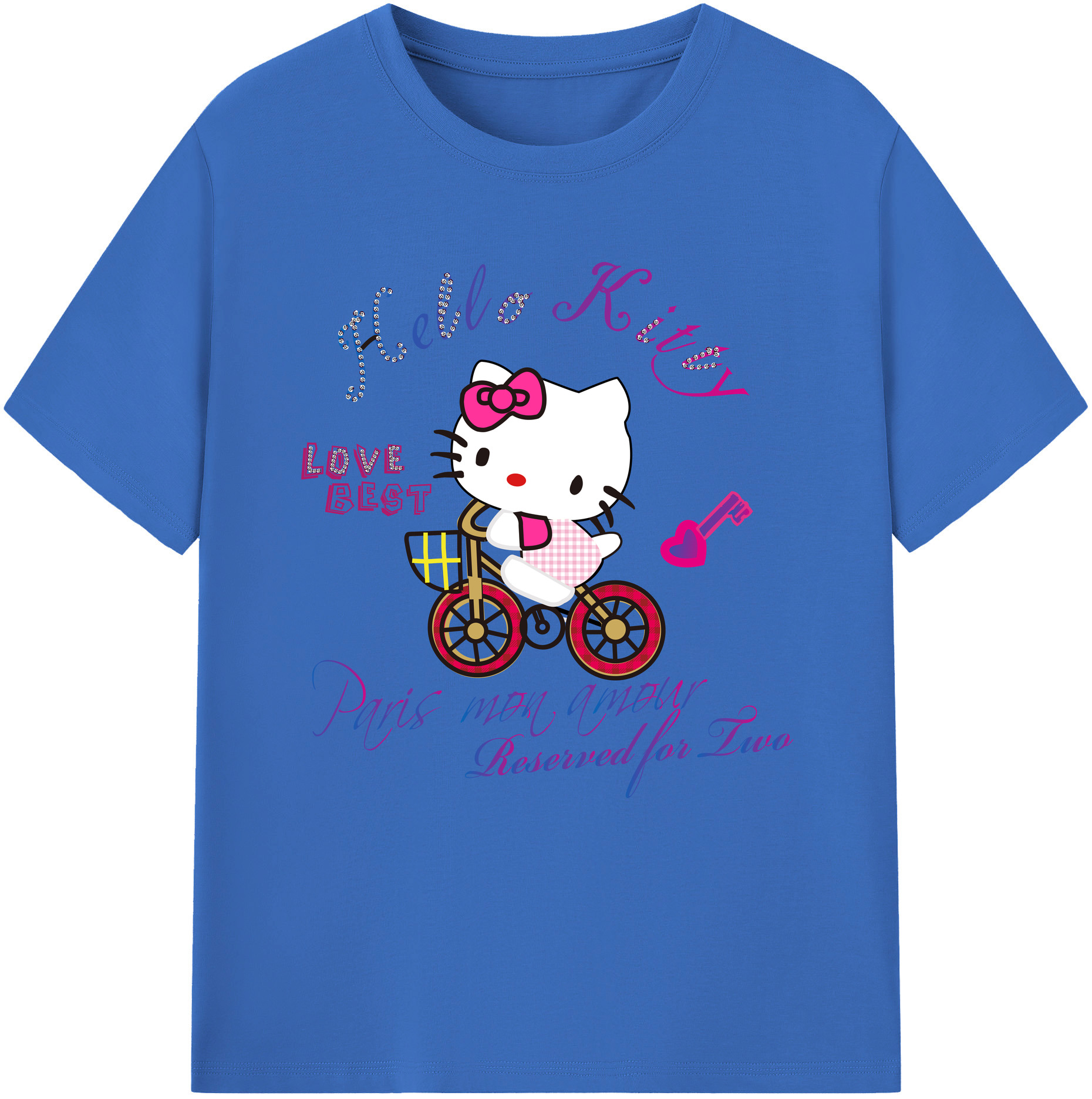 （画像用） Hello Kitty ハローキティ 綿100％半袖Tシャツ（フロントプリント）