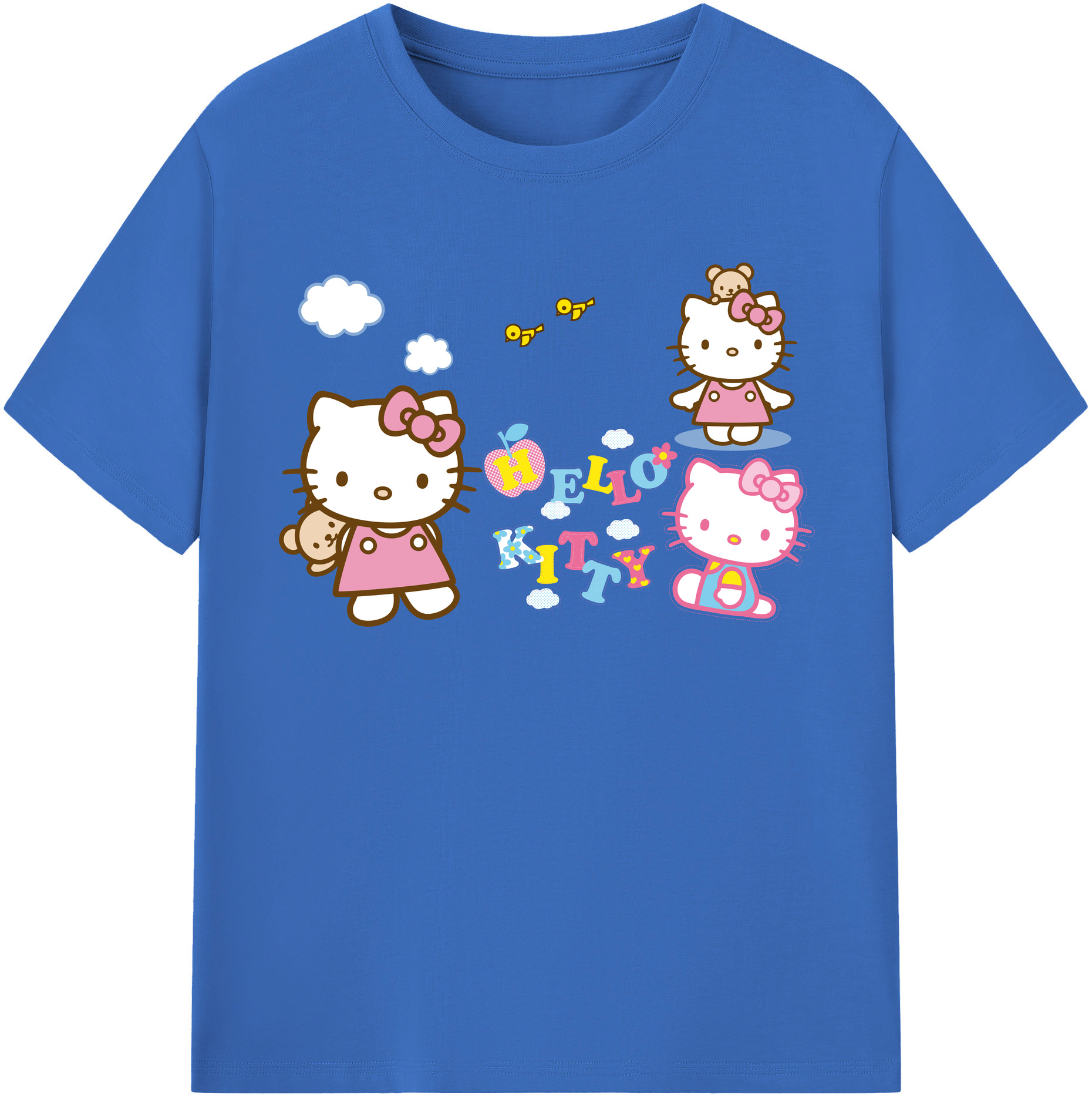（画像用） Hello Kitty ハローキティ 綿100％半袖Tシャツ（フロントプリント）