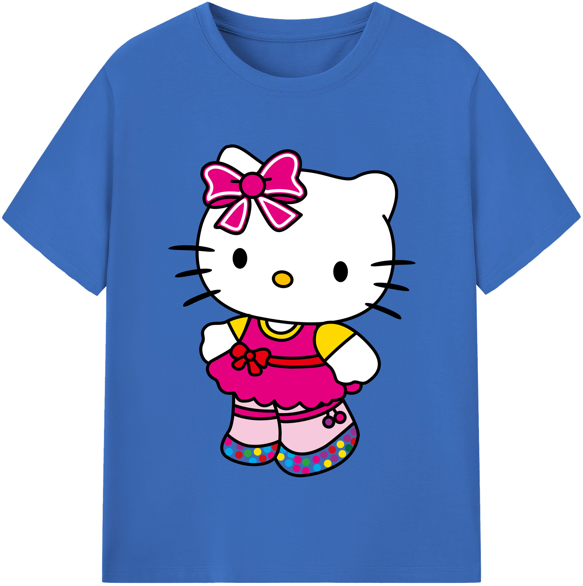 （画像用） Hello Kitty ハローキティ 綿100％半袖Tシャツ（フロントプリント）