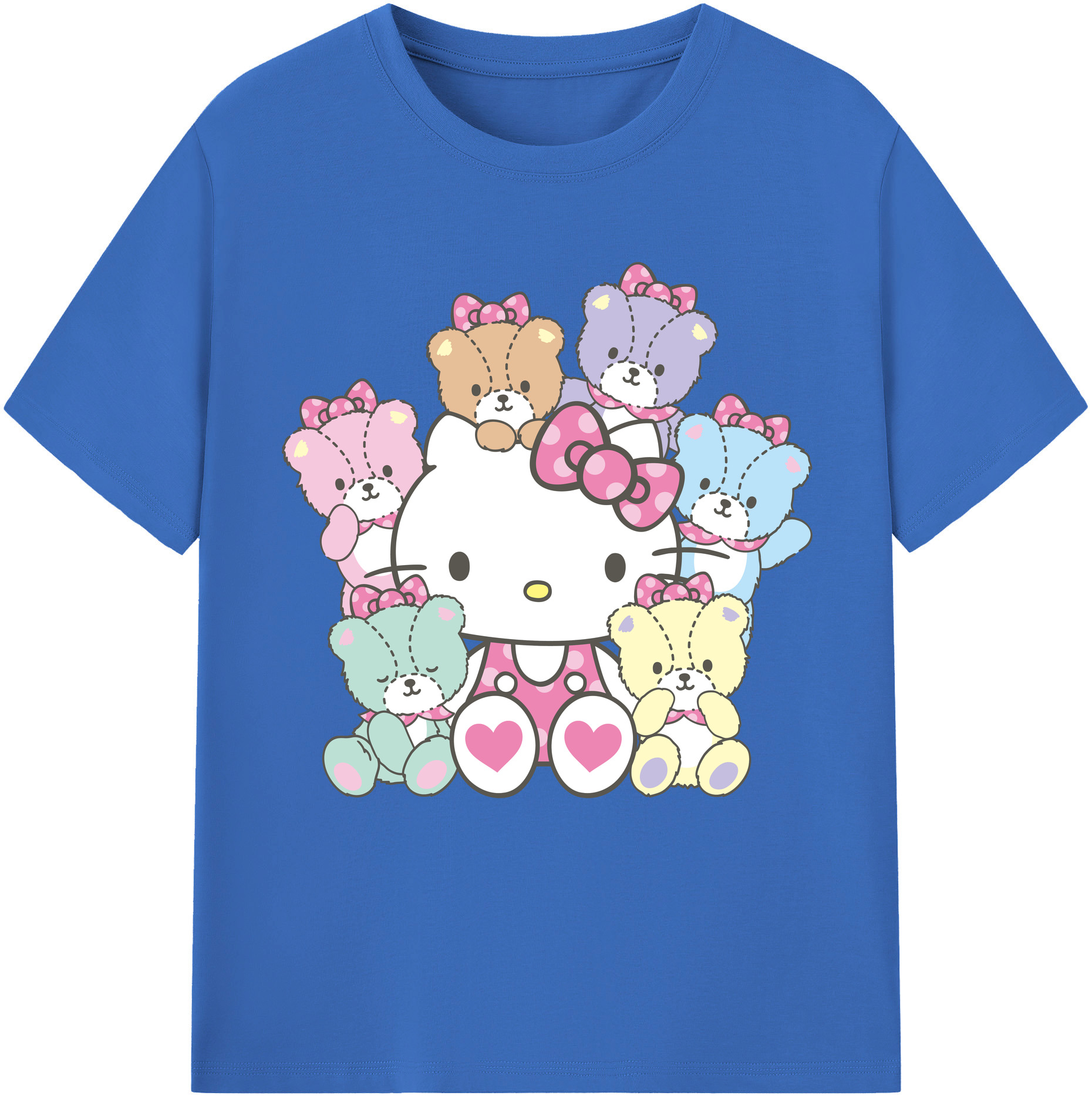 （画像用） Hello Kitty ハローキティ 綿100％半袖Tシャツ（フロントプリント）