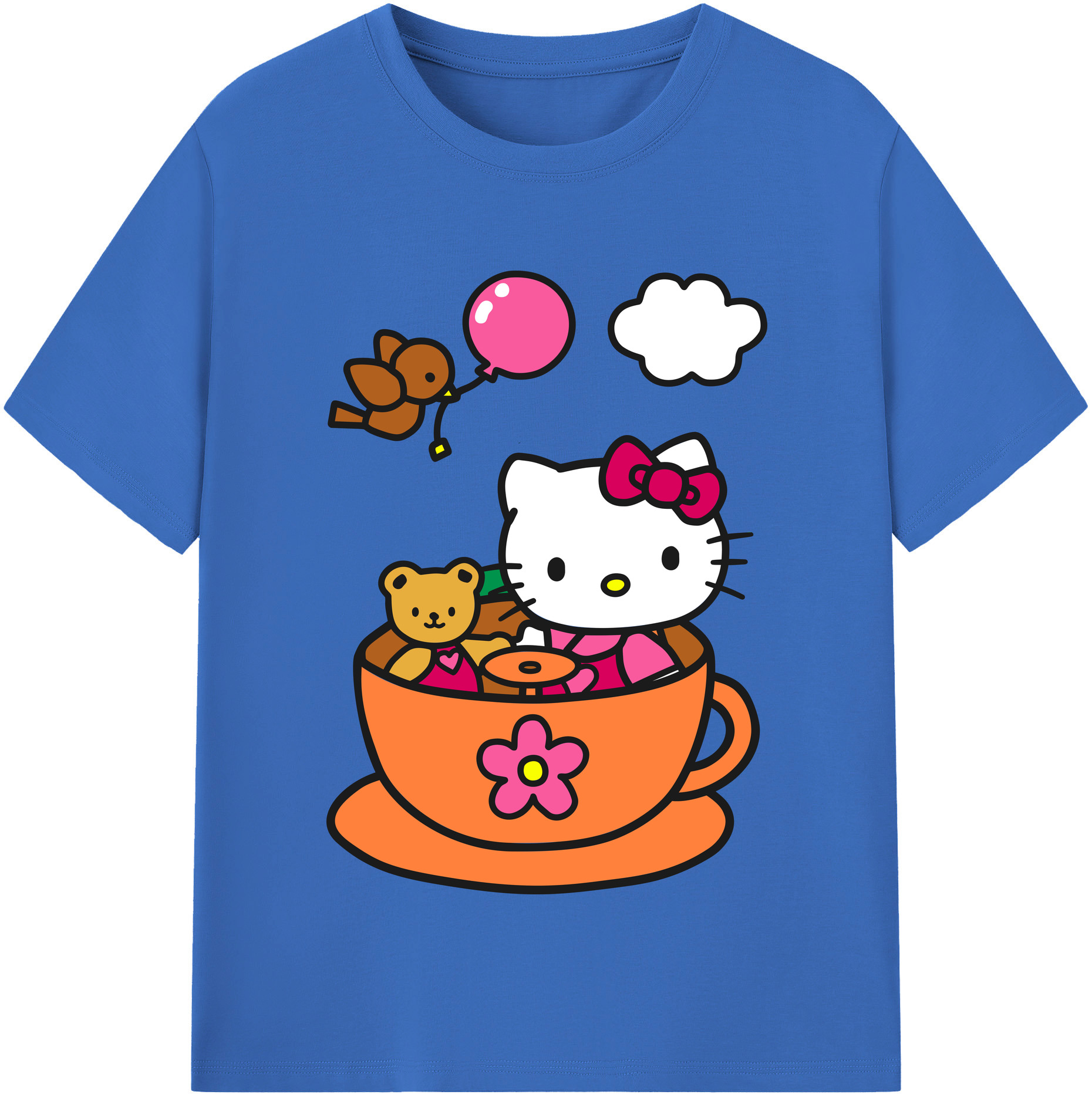 （画像用） Hello Kitty ハローキティ 綿100％半袖Tシャツ（フロントプリント）