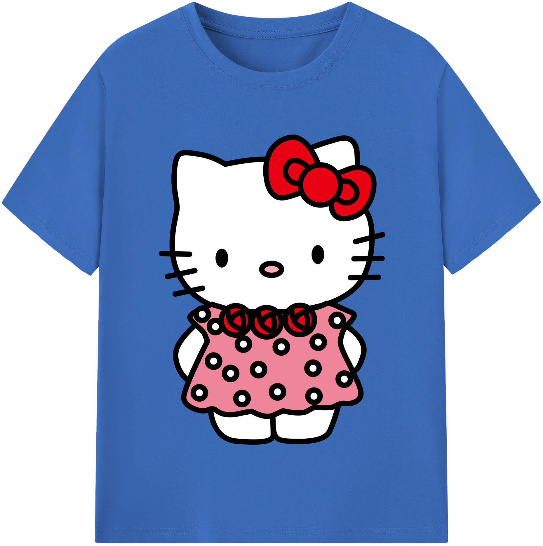 （画像用） Hello Kitty ハローキティ 綿100％半袖Tシャツ（フロントプリント）