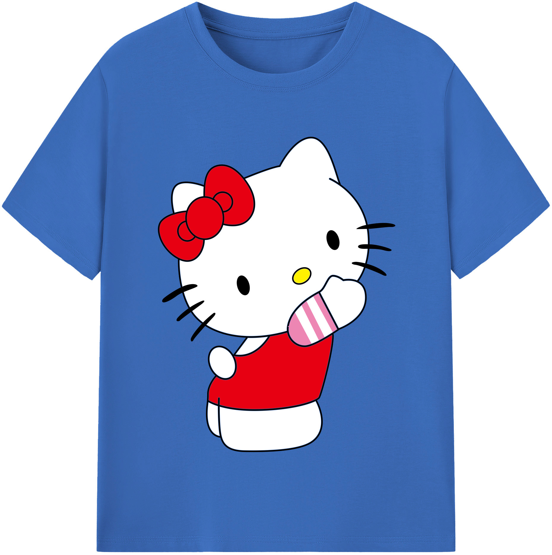 （画像用） Hello Kitty ハローキティ 綿100％半袖Tシャツ（フロントプリント）