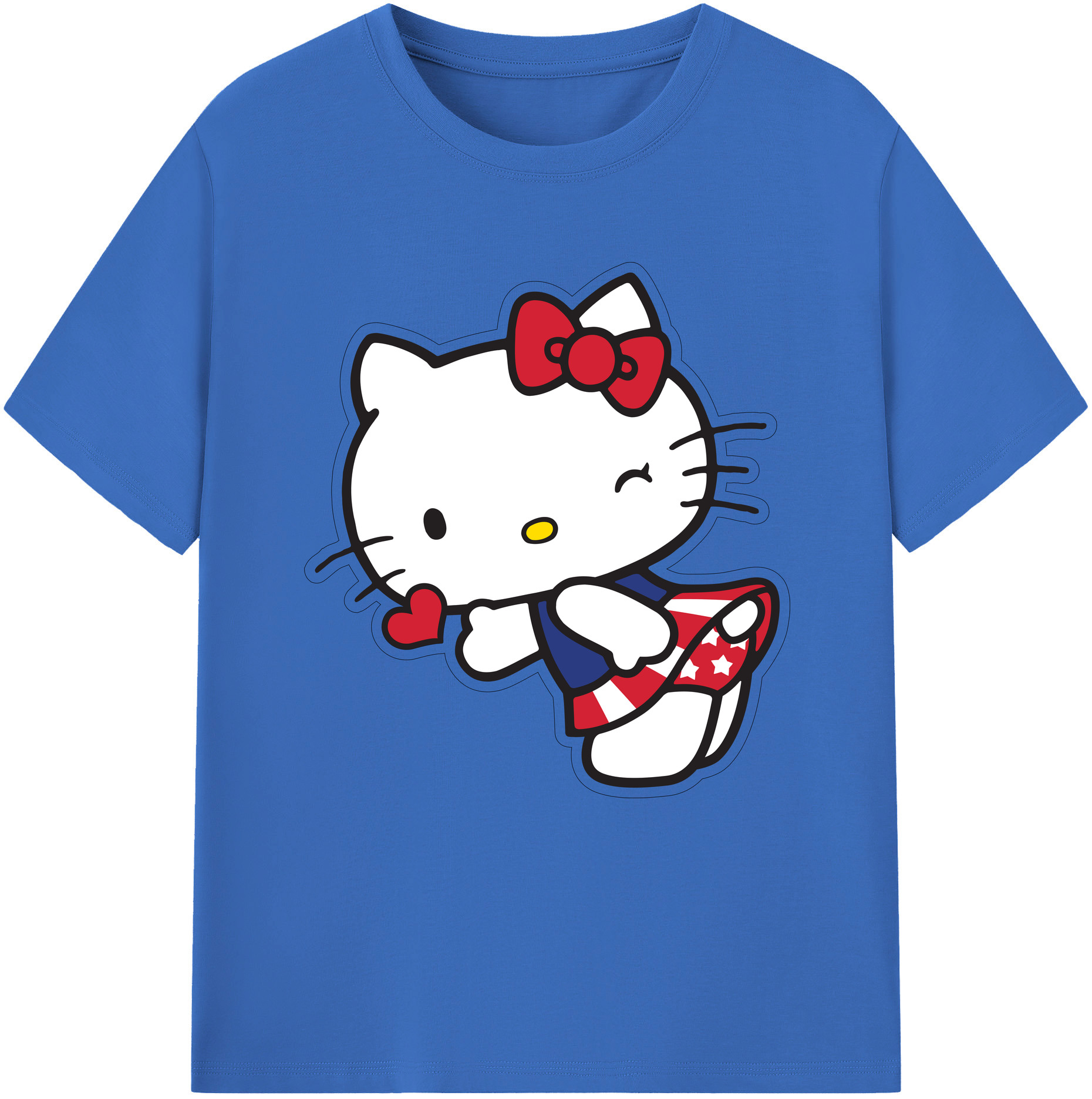 （画像用） Hello Kitty ハローキティ 綿100％半袖Tシャツ（フロントプリント）