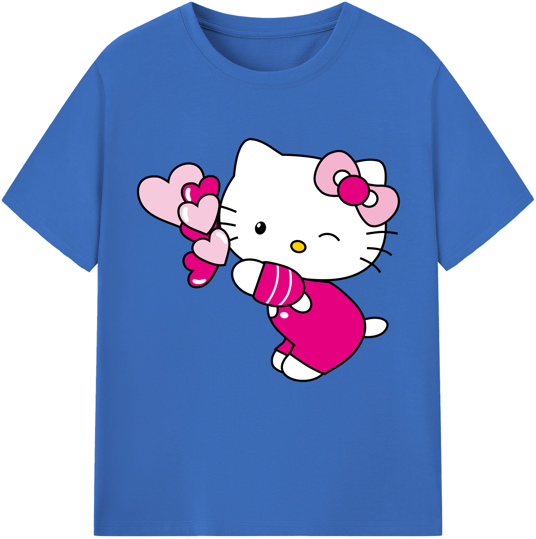 （画像用） Hello Kitty ハローキティ 綿100％半袖Tシャツ（フロントプリント）