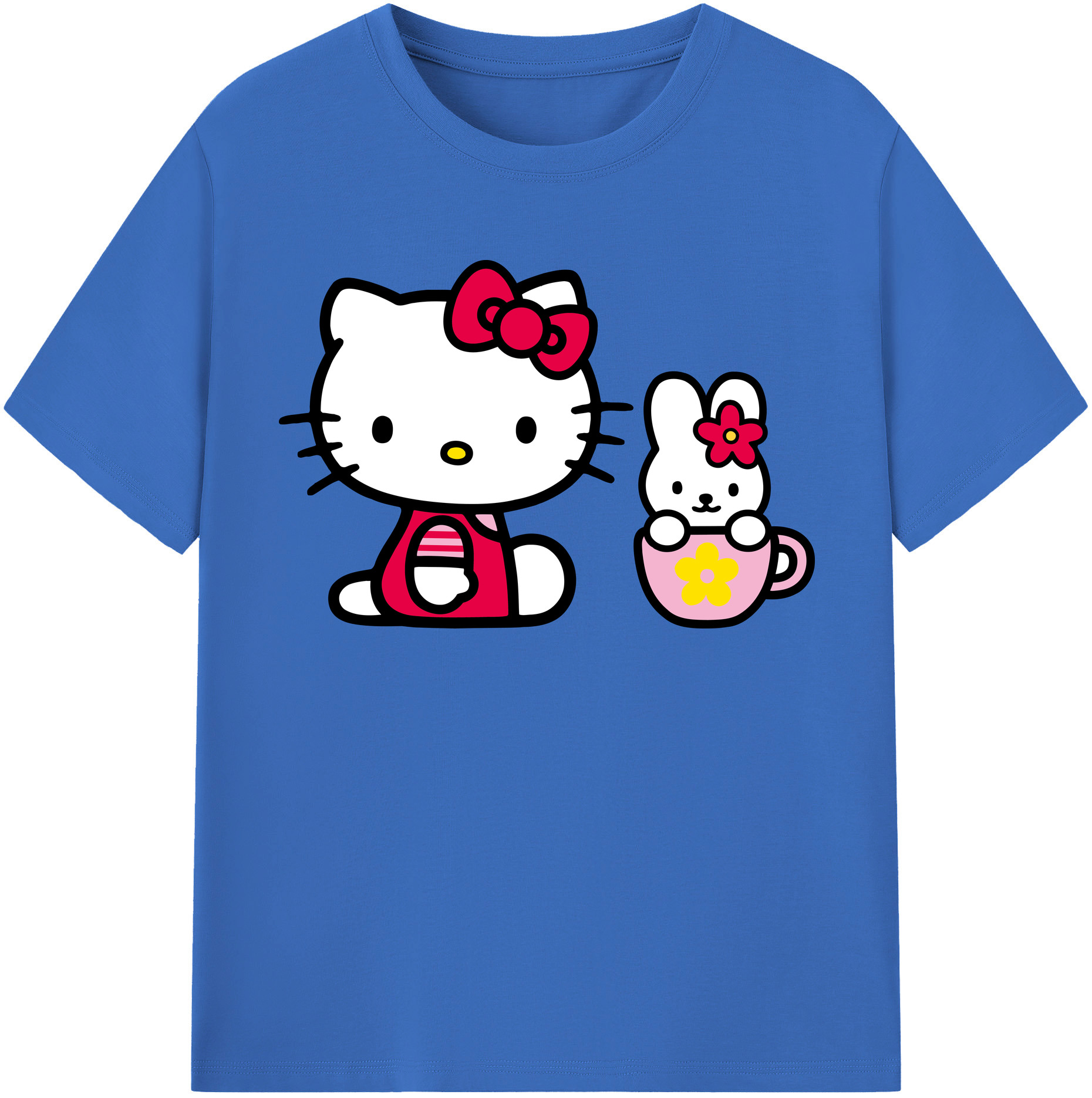 （画像用） Hello Kitty ハローキティ 綿100％半袖Tシャツ（フロントプリント）
